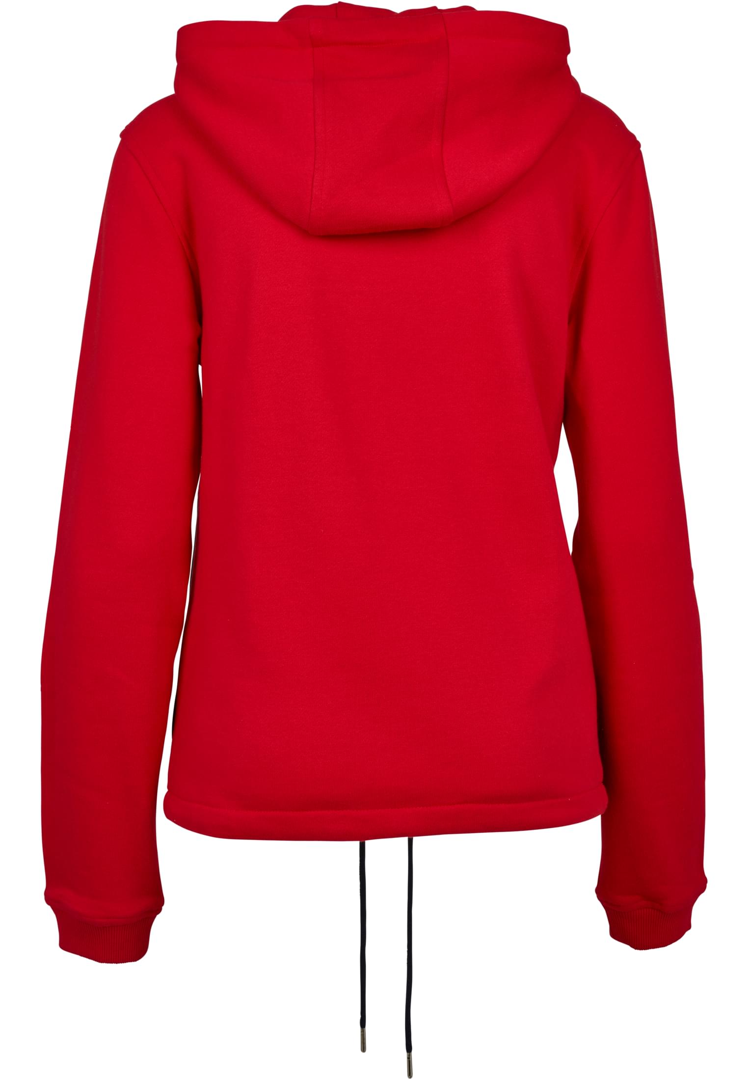 Ladies Color Block Sweat Pull Over Hoody | firered/navy/white