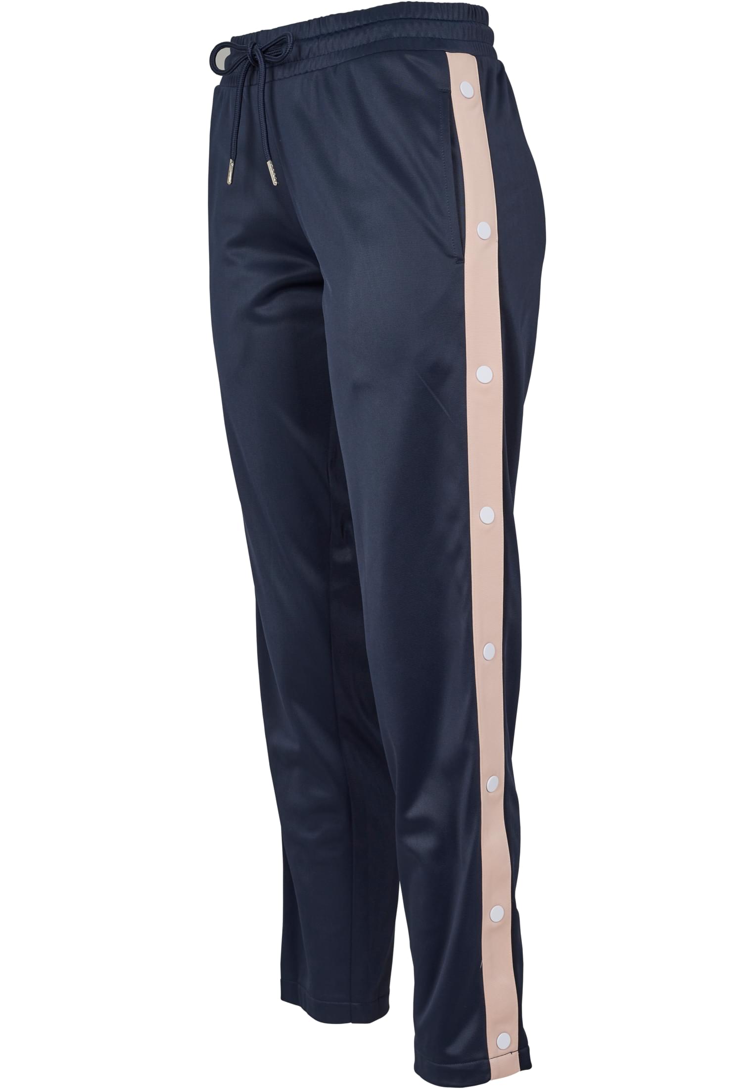 Ladies Button Up Track Pants | navy/lightrose/white