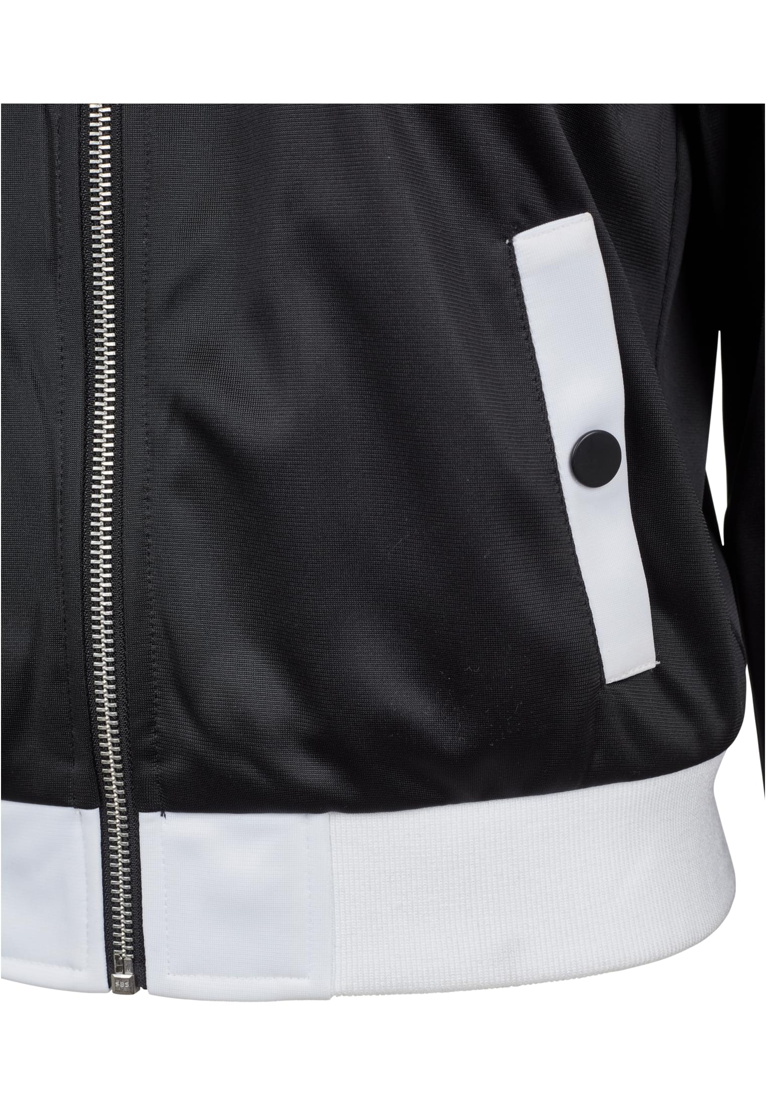 Ladies Button Up Track Jacket | blk/wht/blk