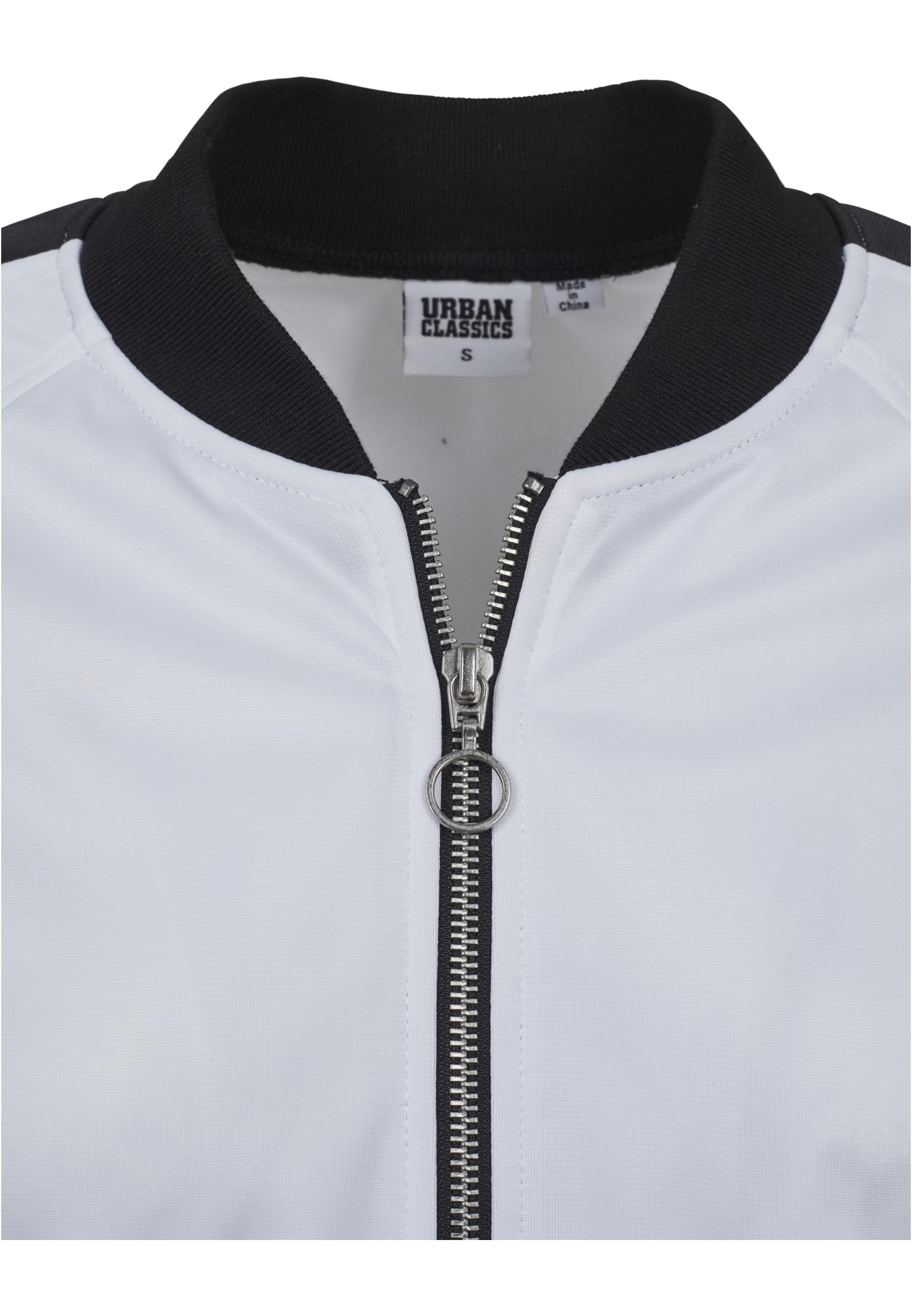 Ladies Button Up Track Jacket | wht/blk/wht