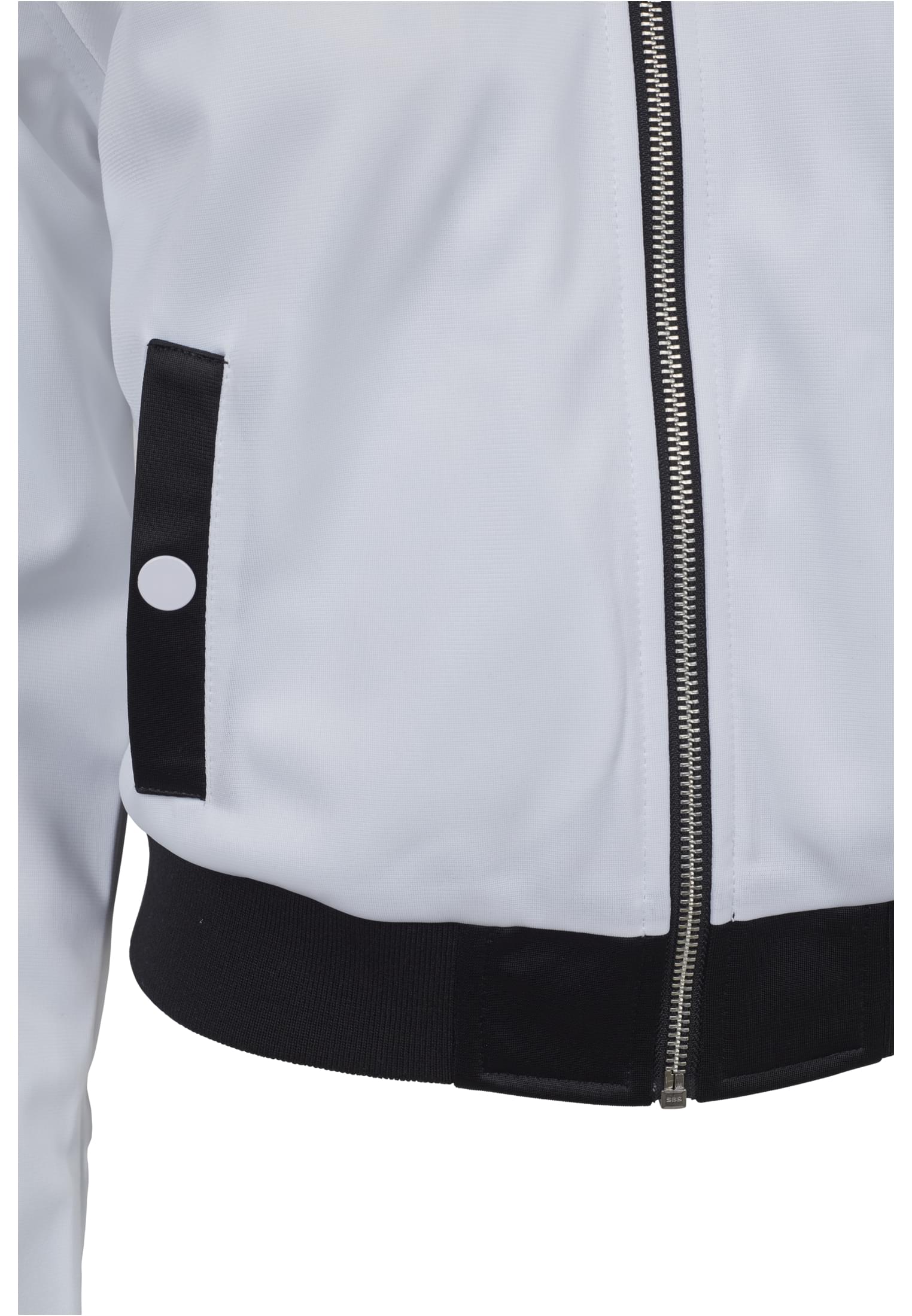 Ladies Button Up Track Jacket | wht/blk/wht