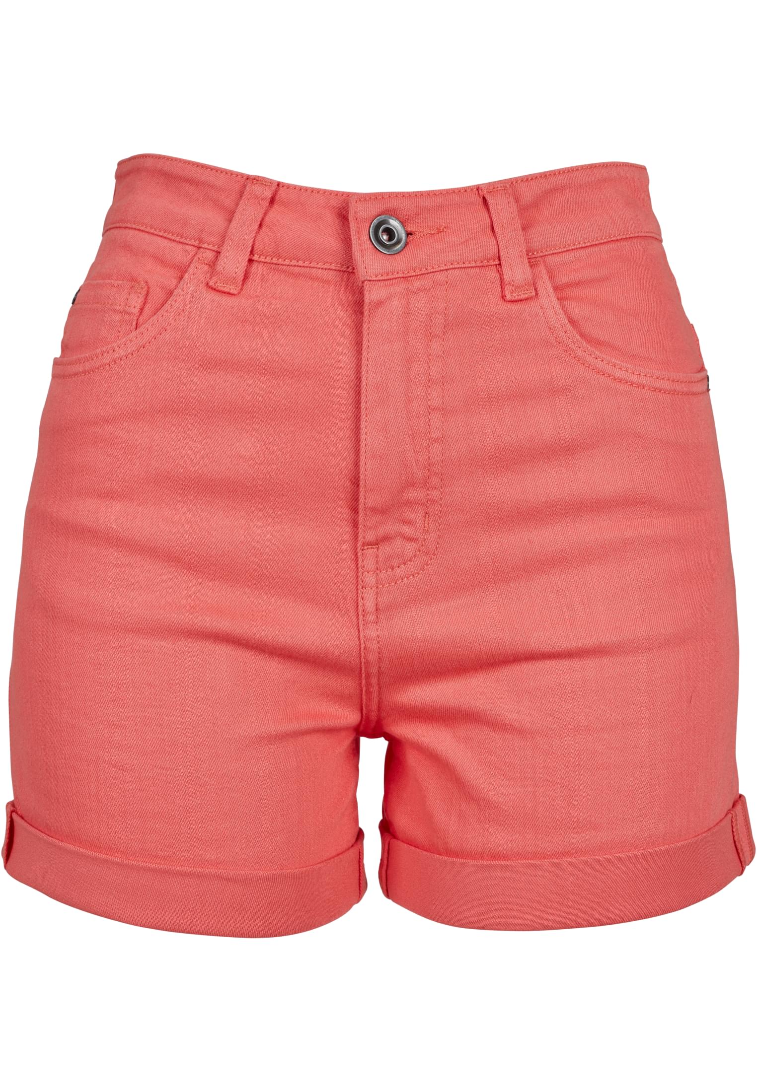 Ladies Highwaist Stretch Twill Shorts | coral