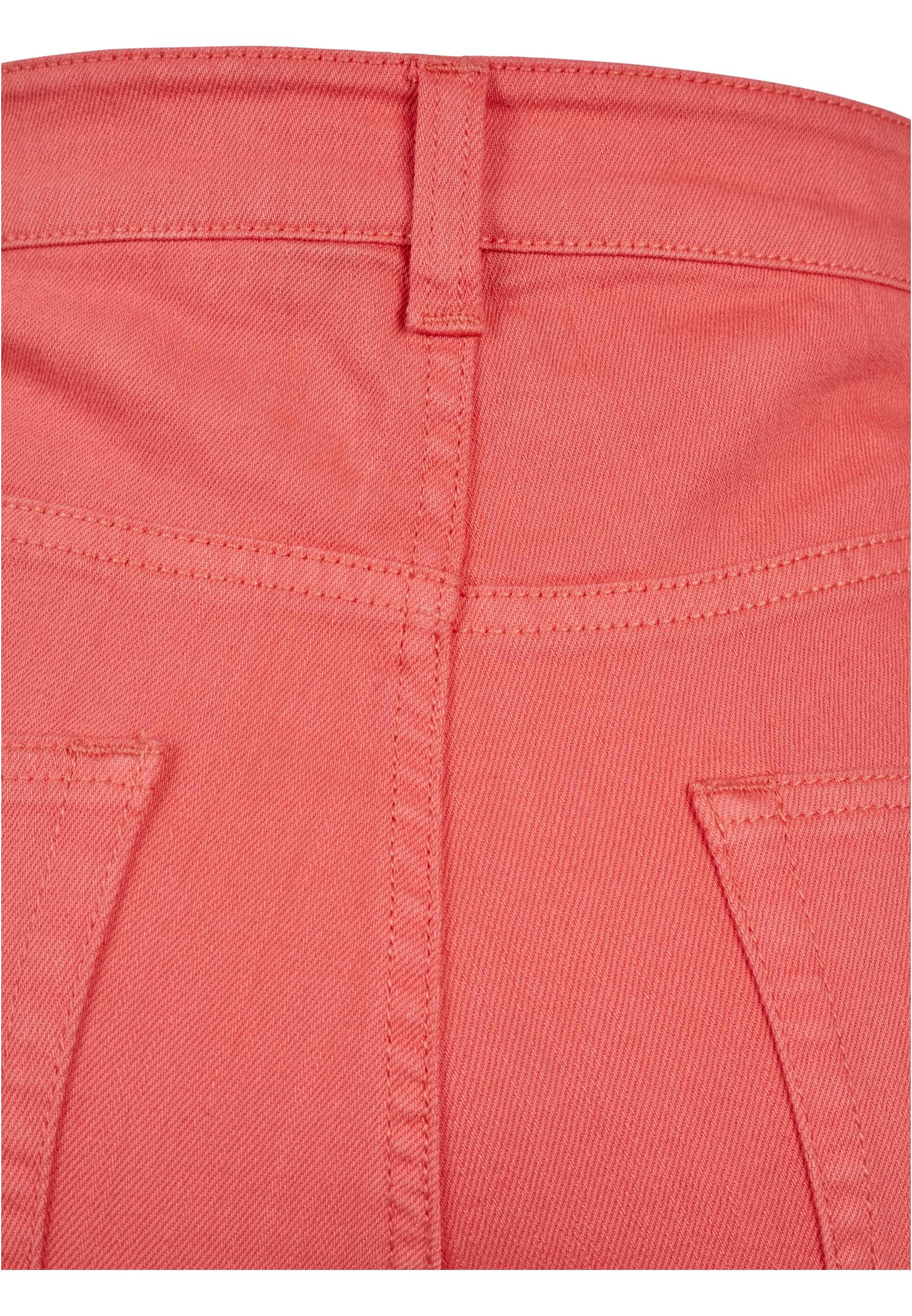 Ladies Highwaist Stretch Twill Shorts | coral