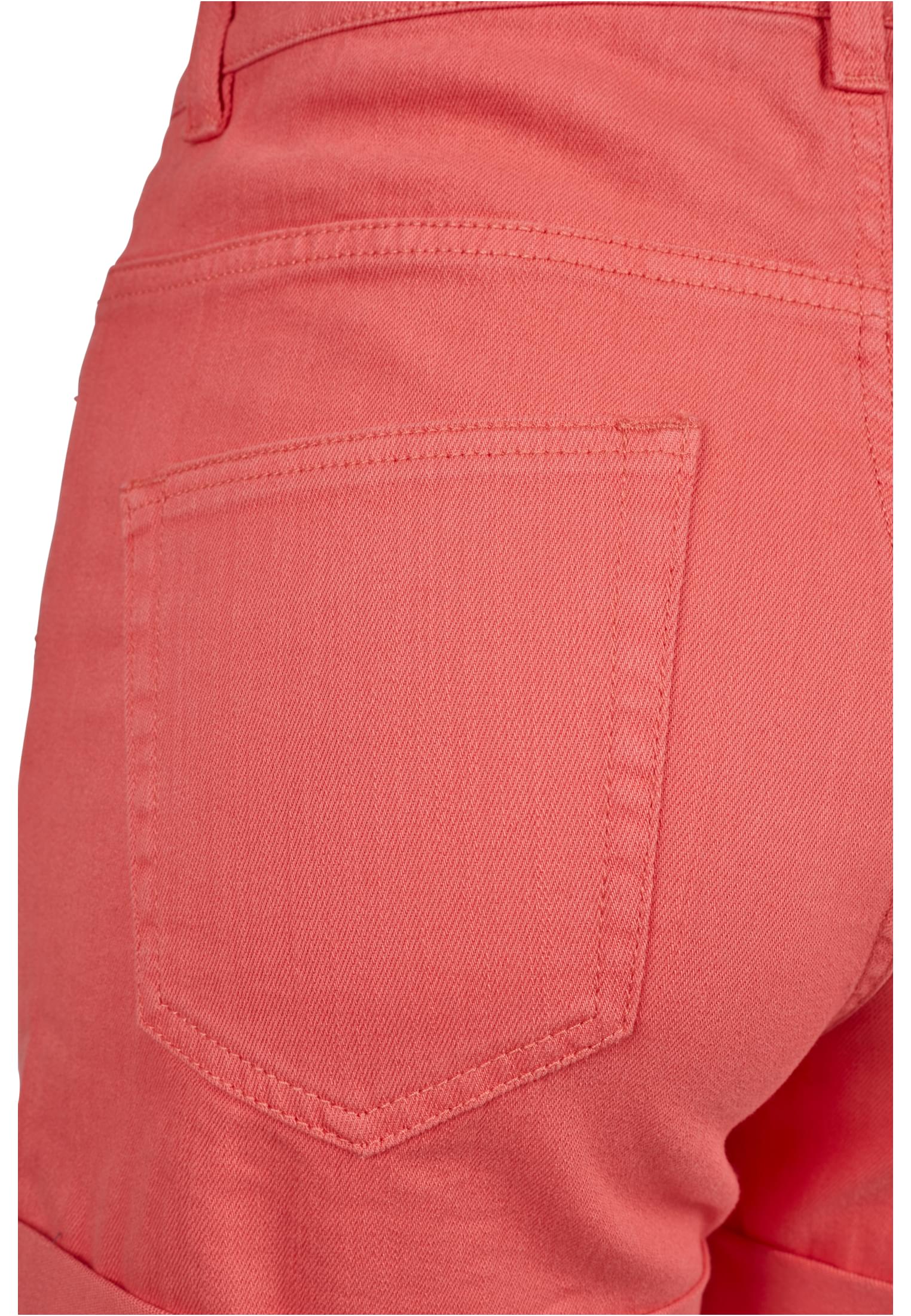 Ladies Highwaist Stretch Twill Shorts | coral