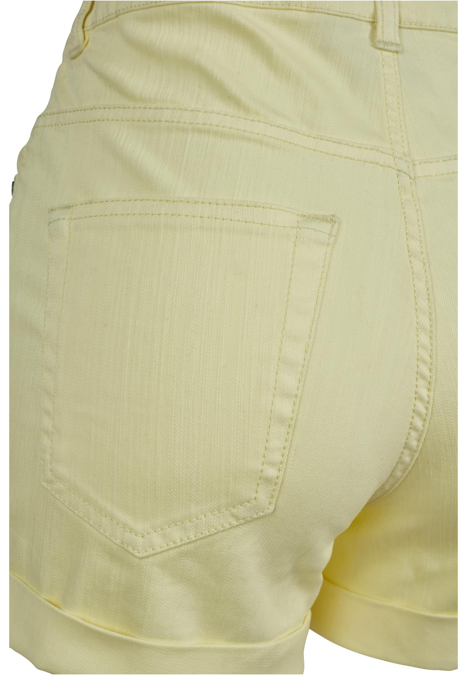 Ladies Highwaist Stretch Twill Shorts | powderyellow