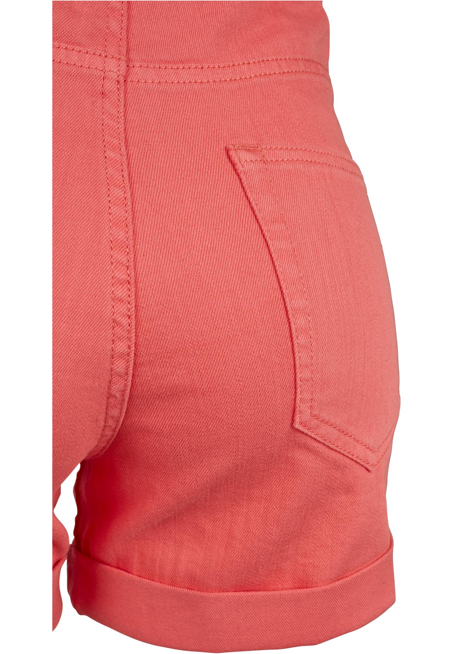 Ladies Highwaist Stretch Twill Shorts | coral