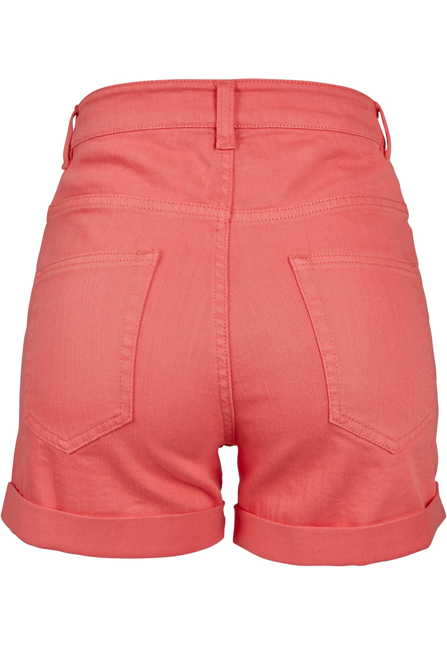 Ladies Highwaist Stretch Twill Shorts | coral