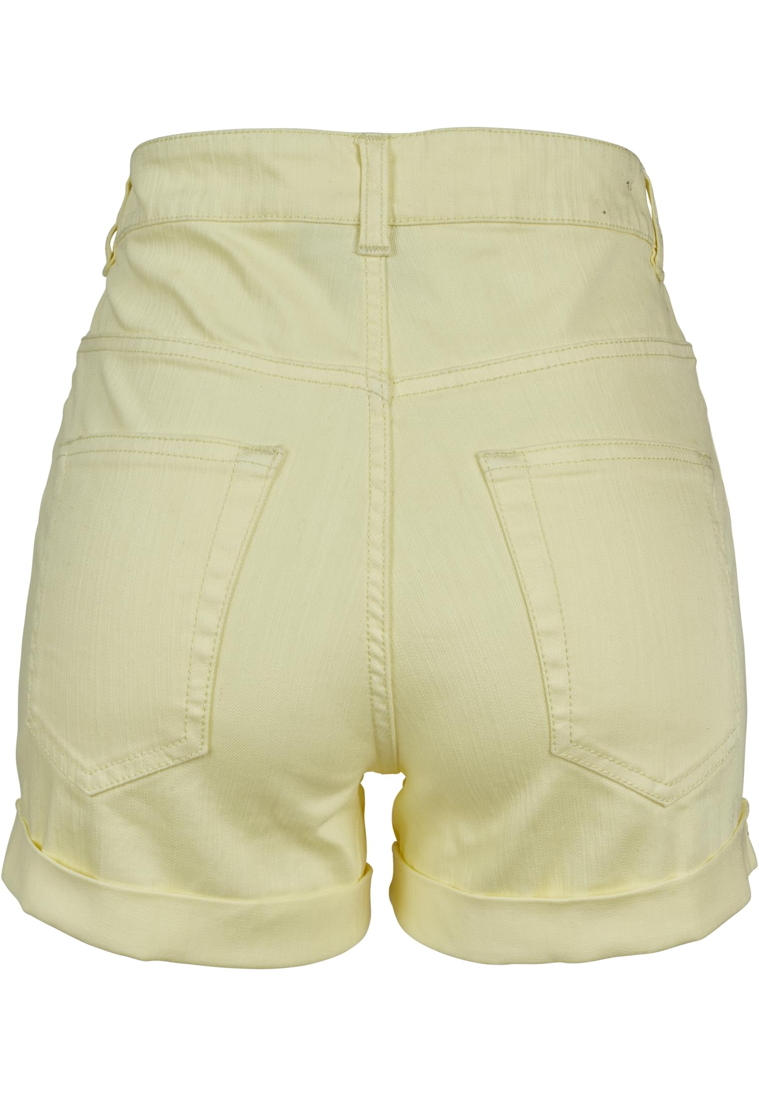 Ladies Highwaist Stretch Twill Shorts | powderyellow