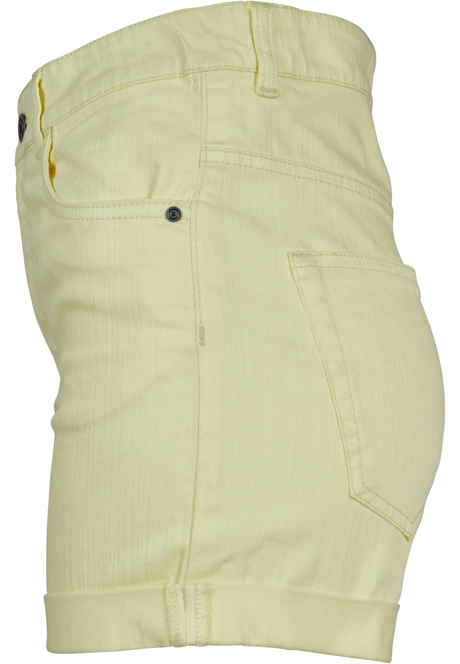 Ladies Highwaist Stretch Twill Shorts | powderyellow