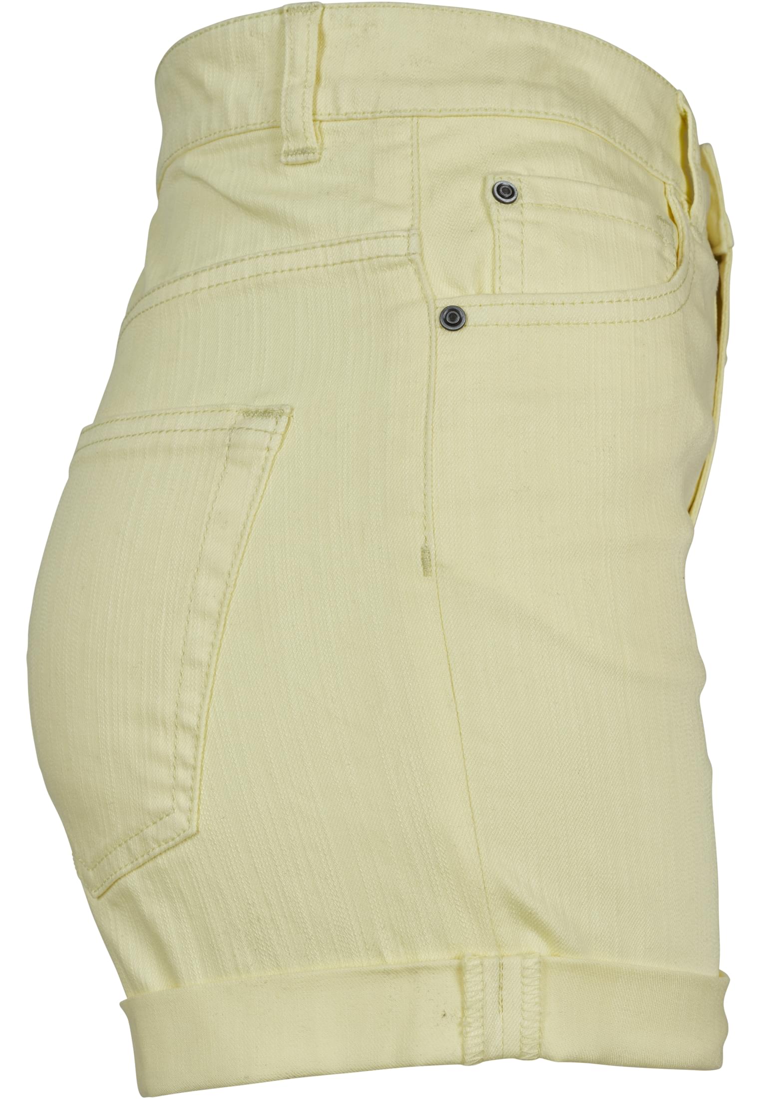 Ladies Highwaist Stretch Twill Shorts | powderyellow