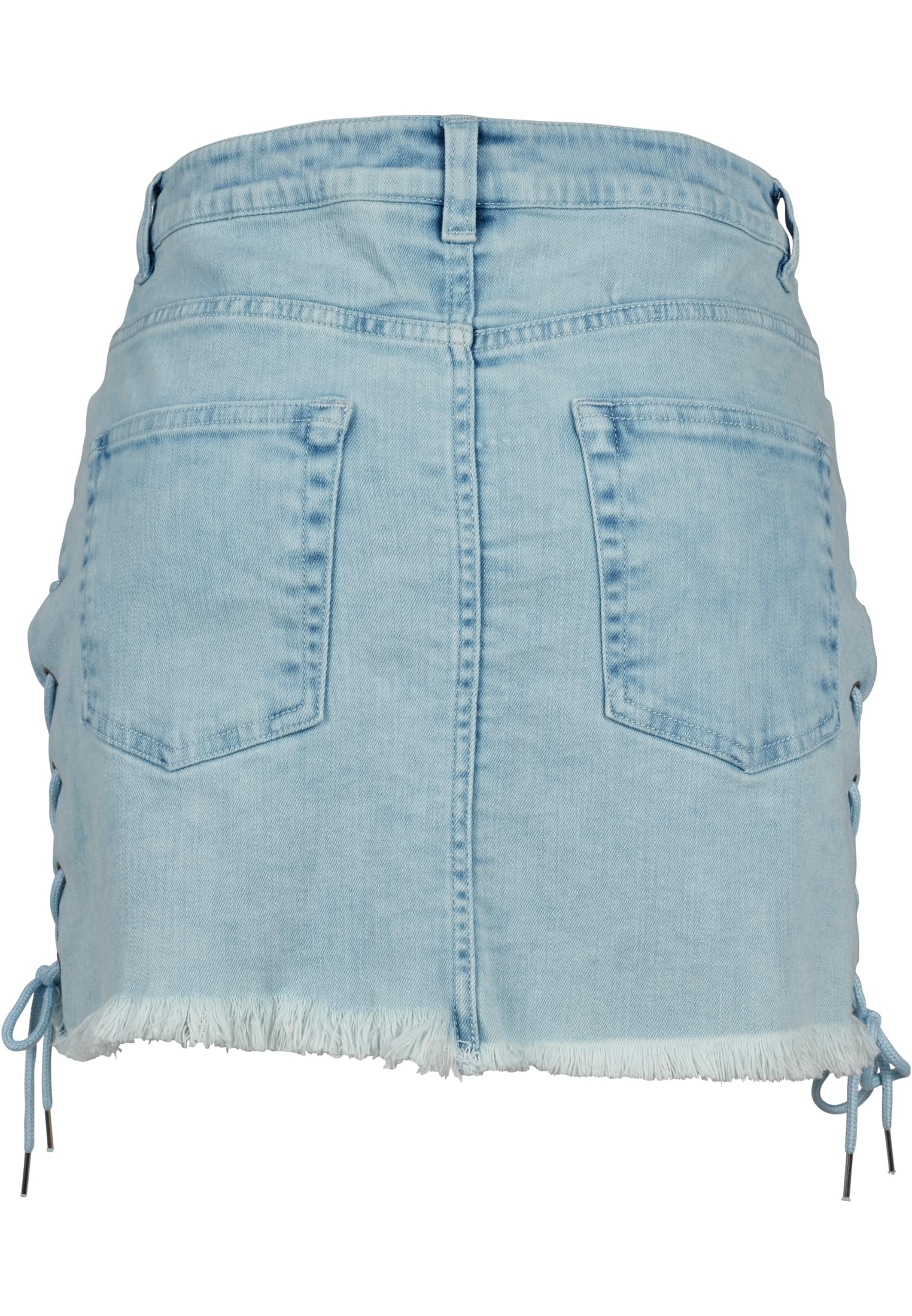 Ladies Denim Lace Up Skirt | blue bleached