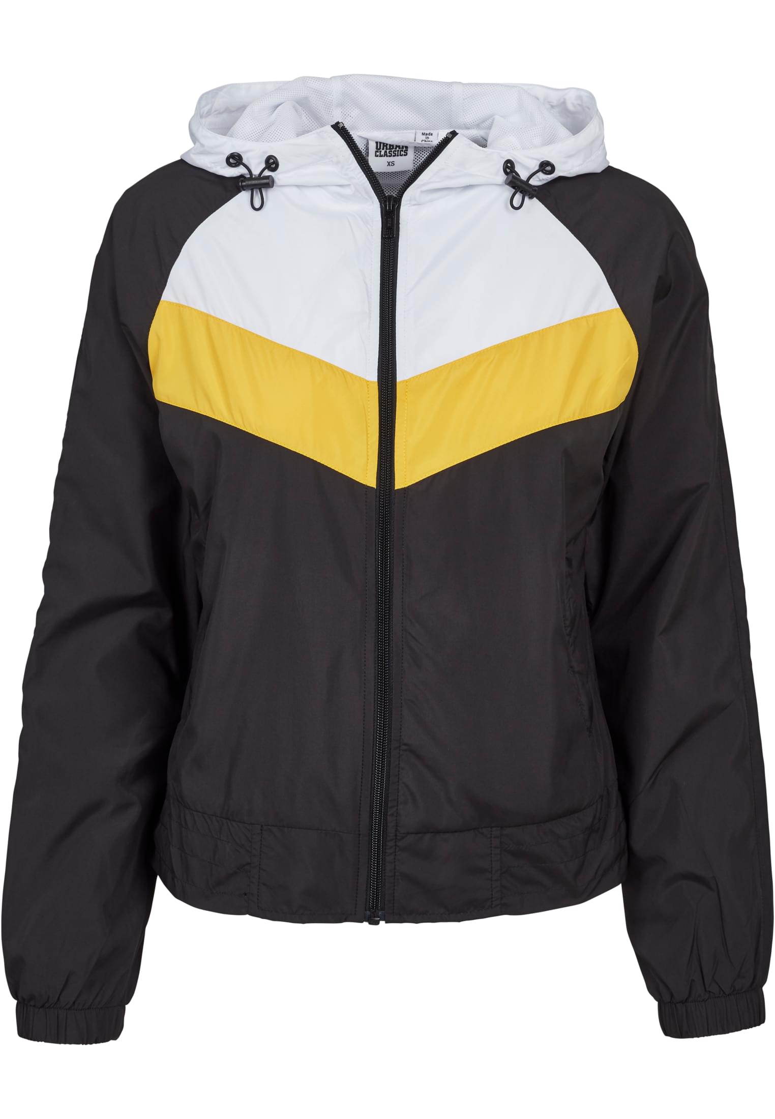 Ladies 3-Tone Windbreaker | black/white/chromeyellow