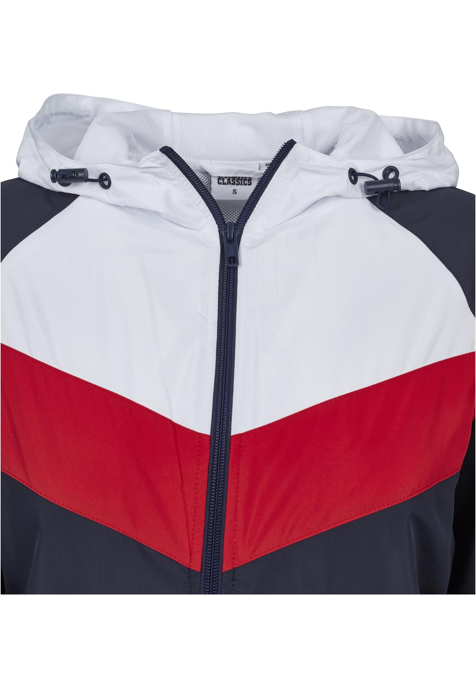 Ladies 3-Tone Windbreaker | navy/white/fire red