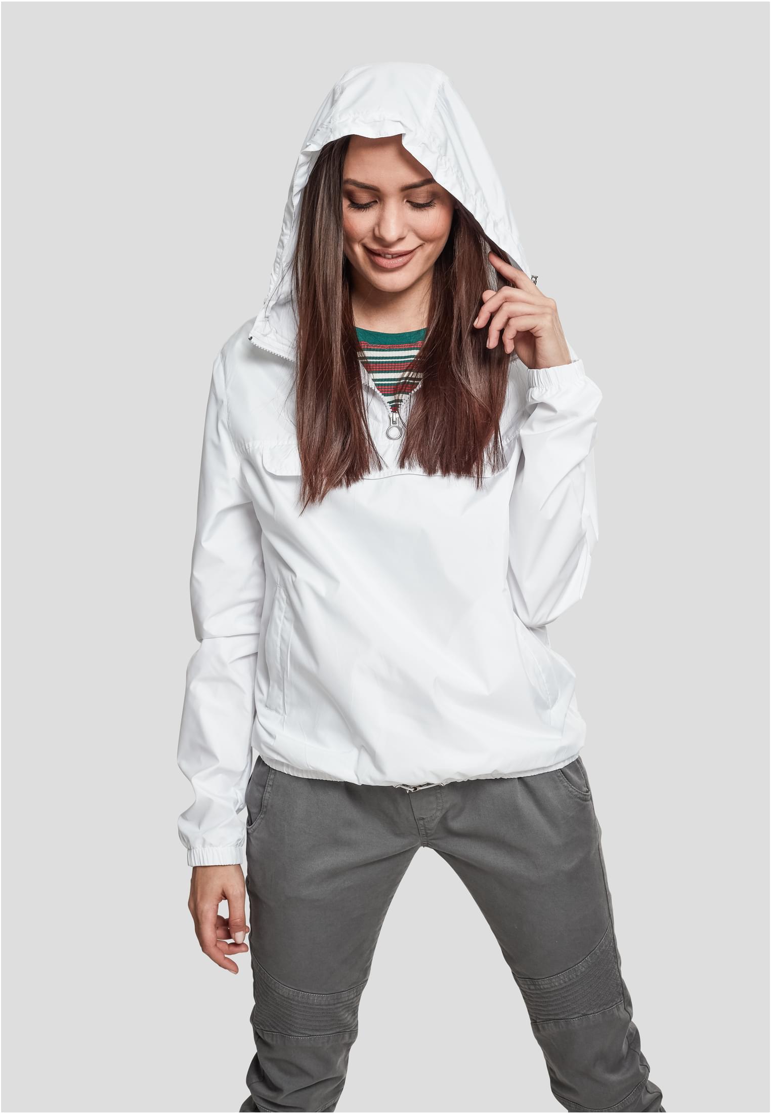 Ladies Basic Pull Over Jacket | white