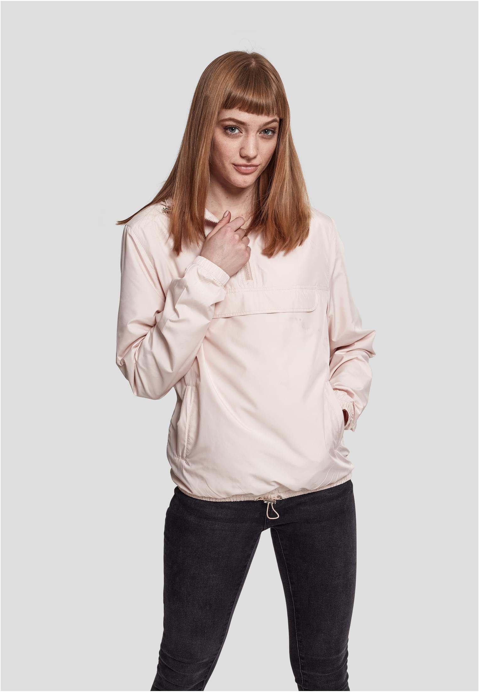 Ladies Basic Pull Over Jacket | light pink