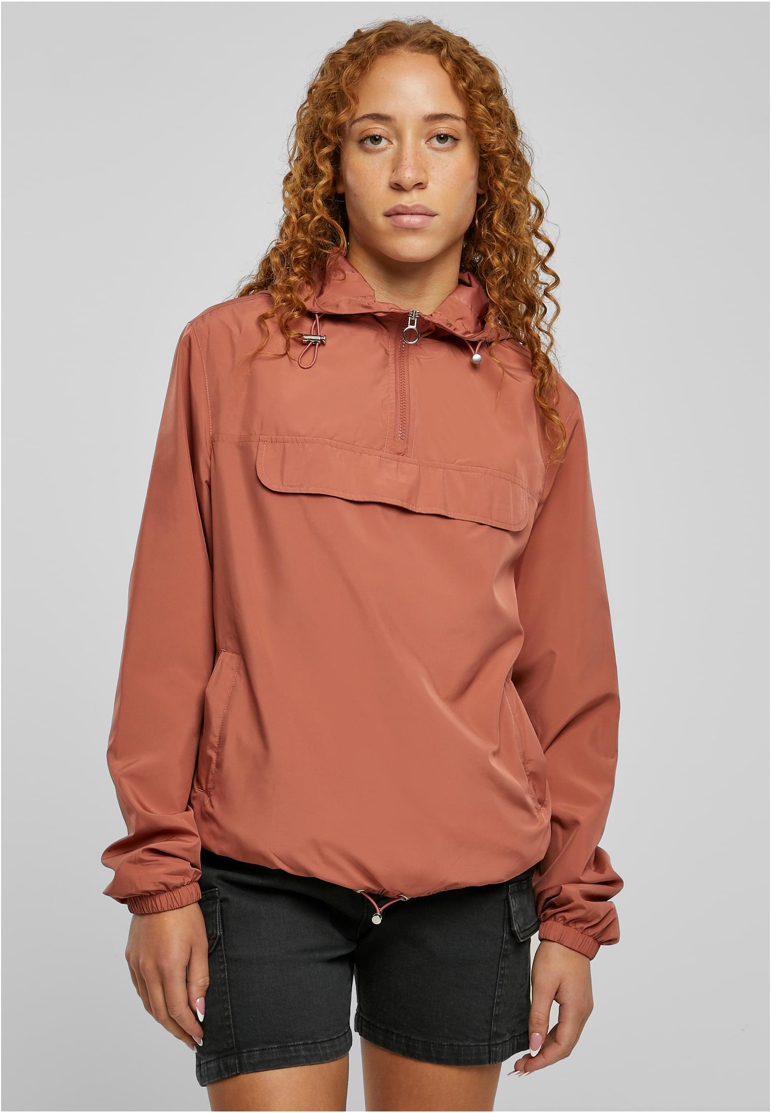 Ladies Basic Pull Over Jacket | terracotta