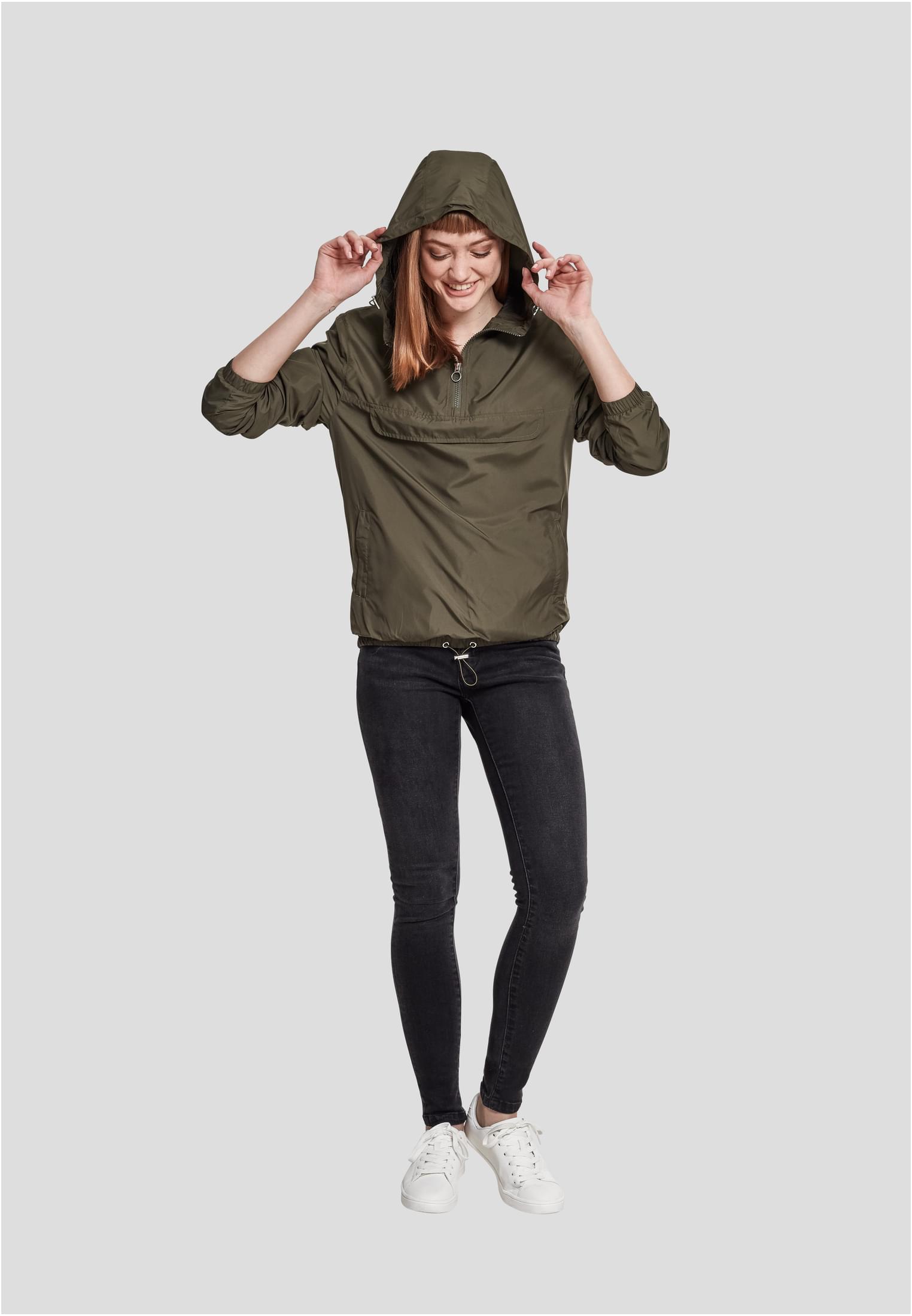 Ladies Basic Pull Over Jacket | dark olive