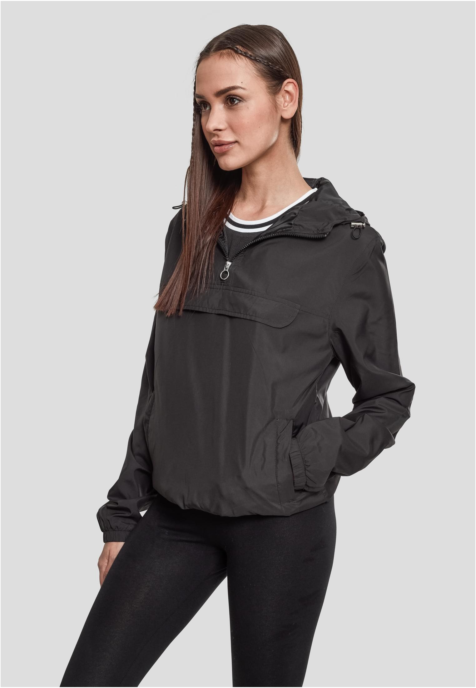 Ladies Basic Pull Over Jacket | black