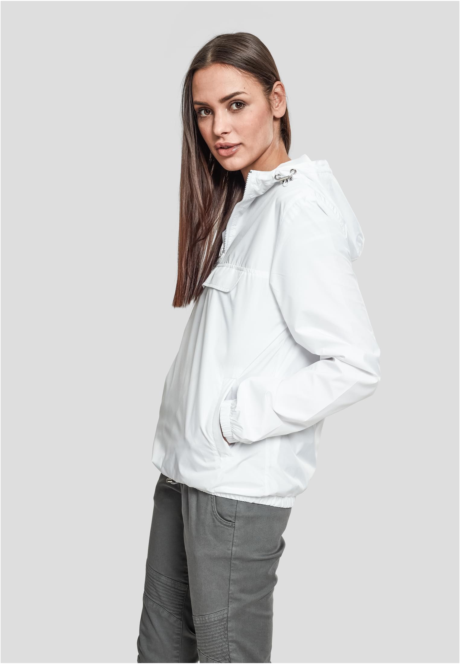 Ladies Basic Pull Over Jacket | white