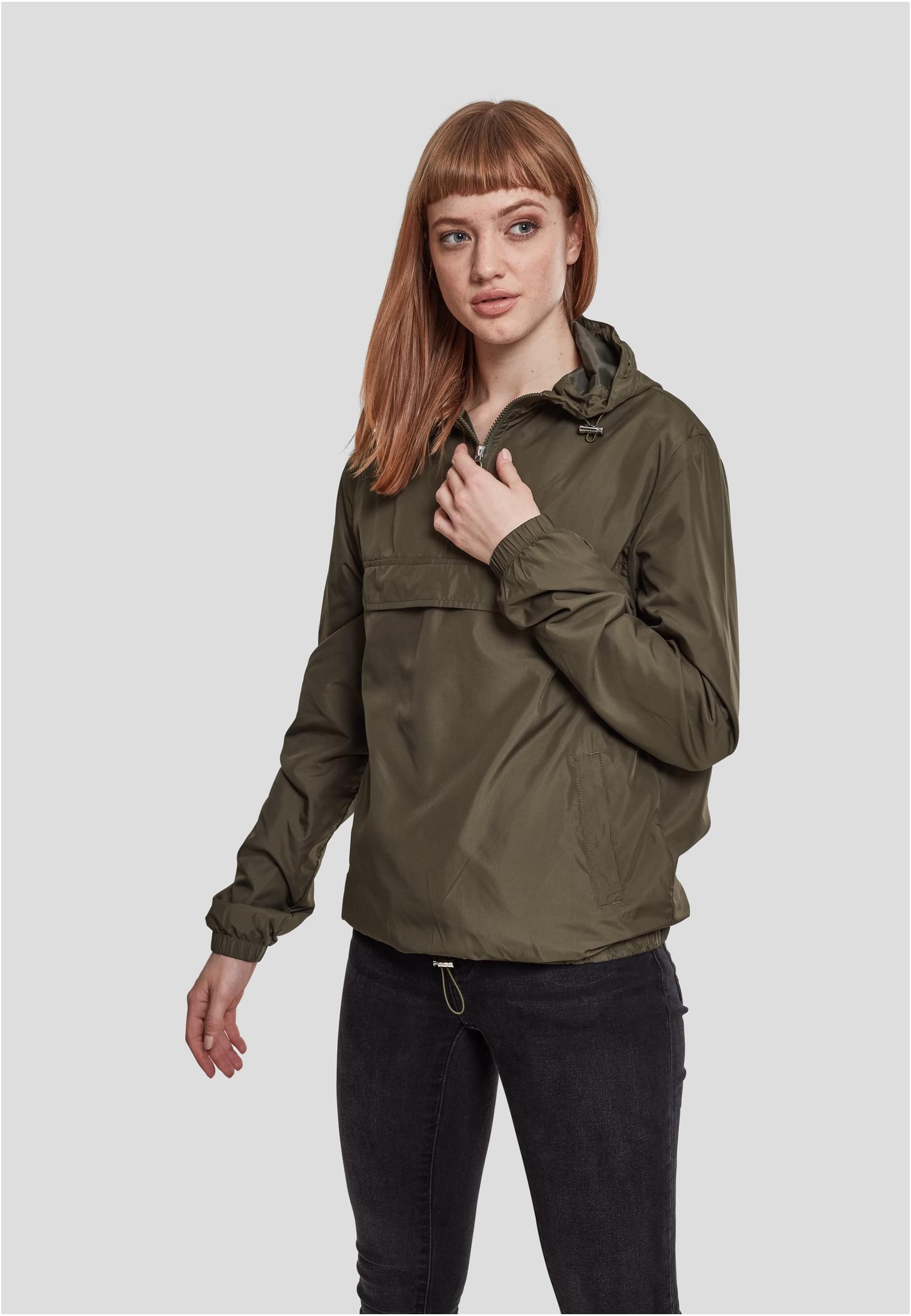 Ladies Basic Pull Over Jacket | dark olive