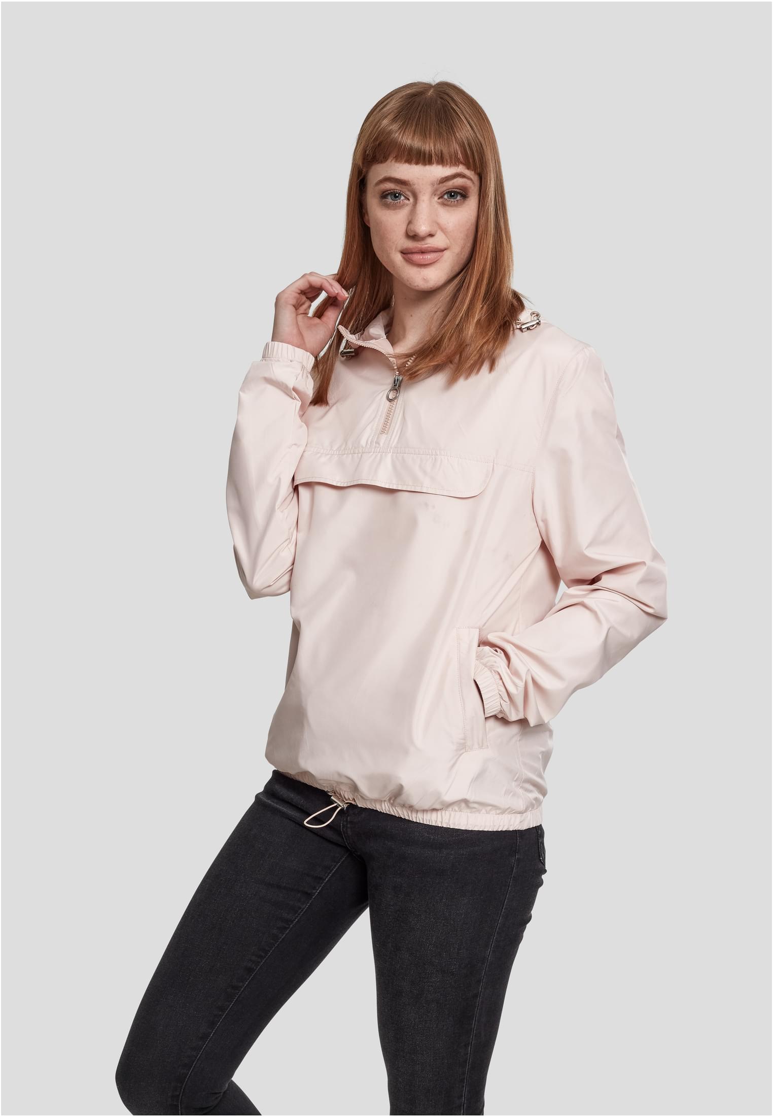 Ladies Basic Pull Over Jacket | light pink