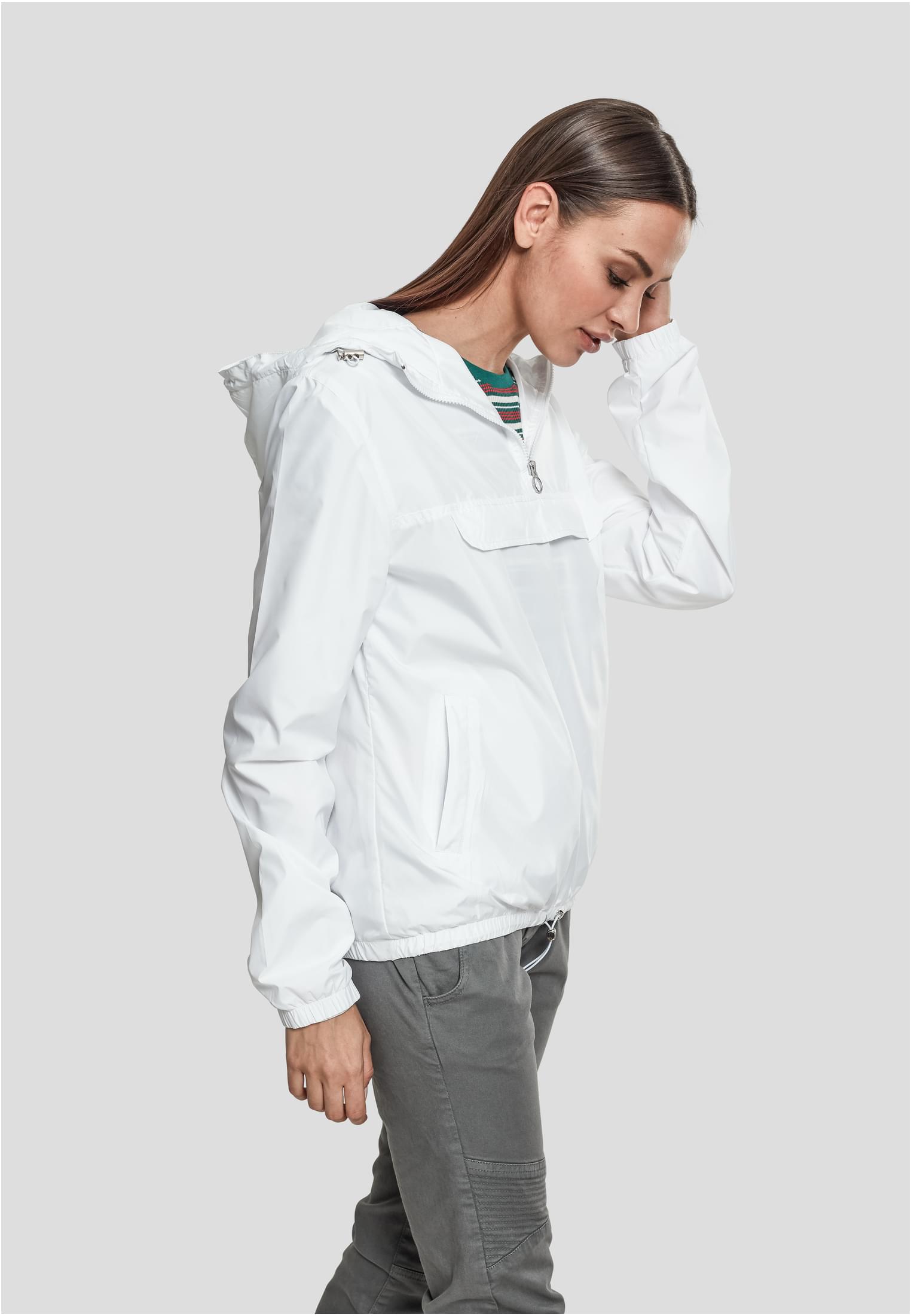 Ladies Basic Pull Over Jacket | white