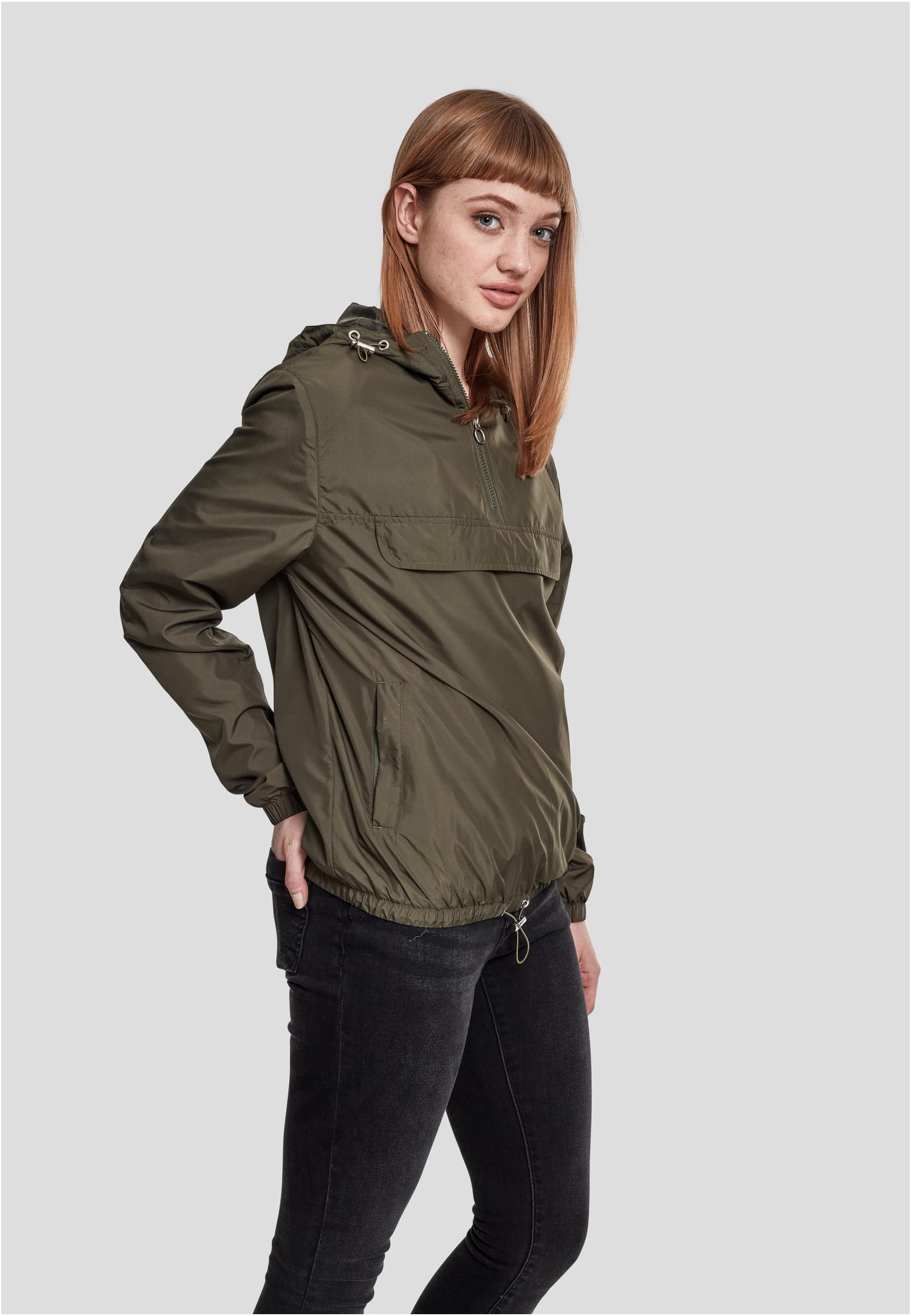 Ladies Basic Pull Over Jacket | dark olive