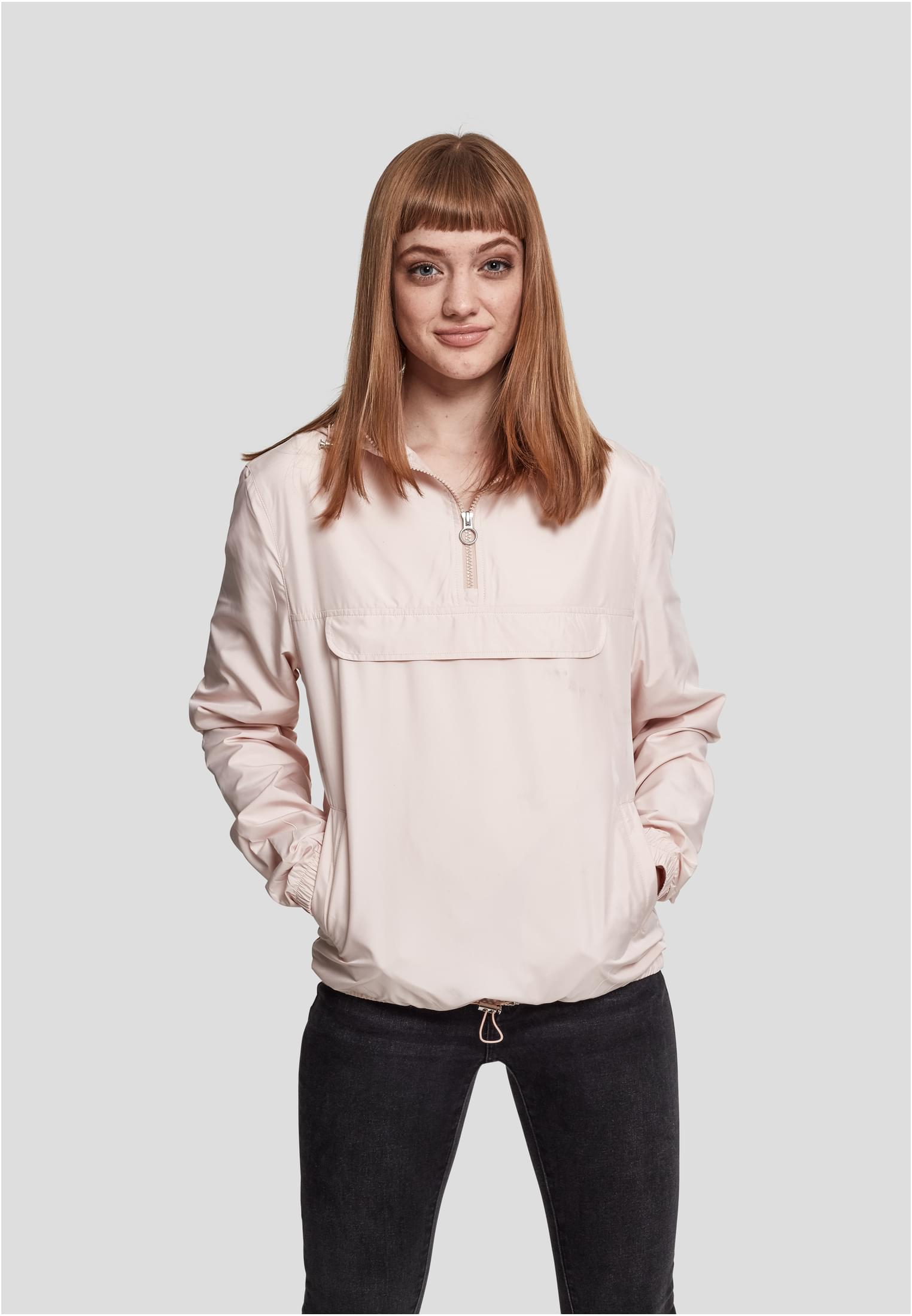 Ladies Basic Pull Over Jacket | light pink