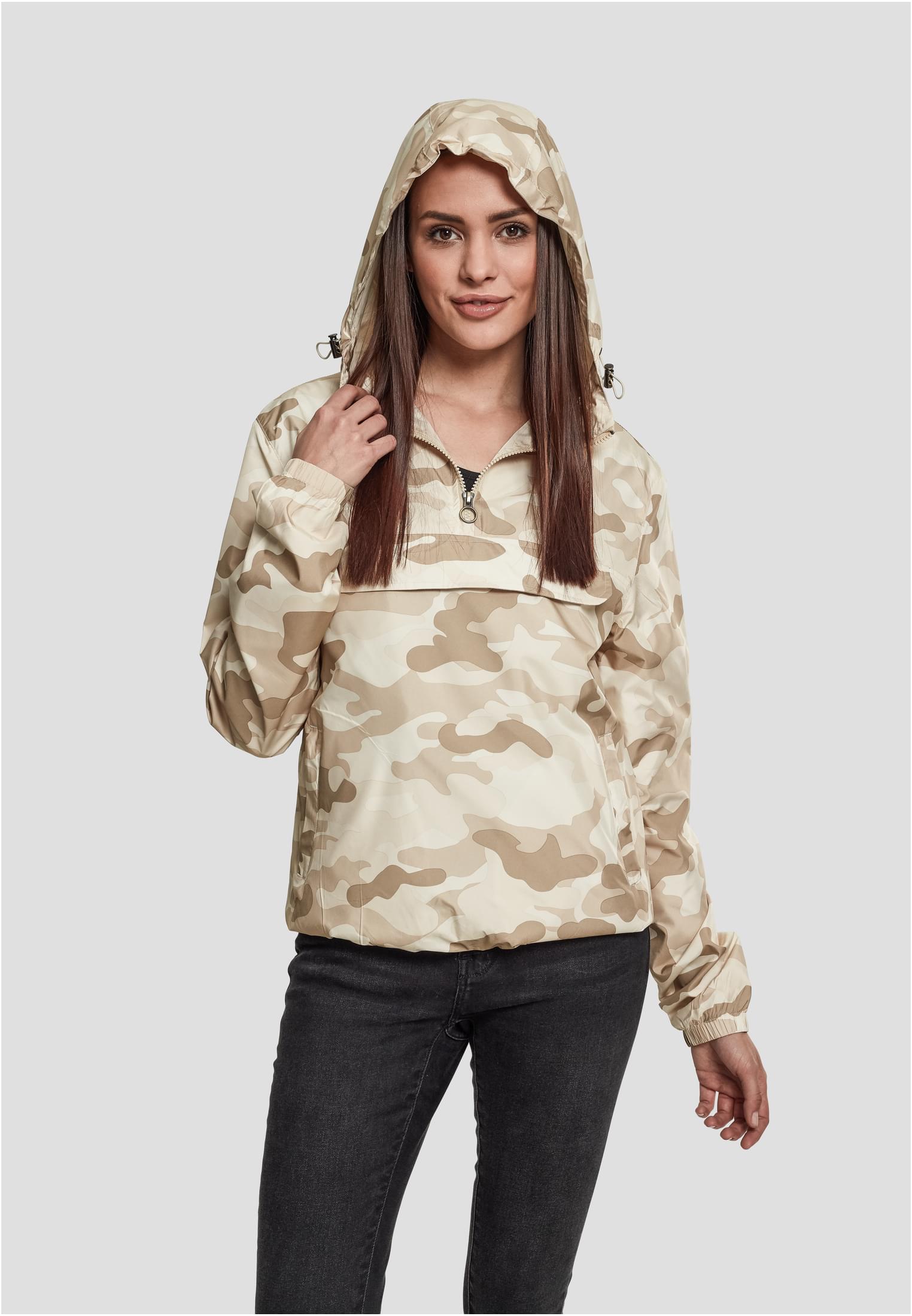 Ladies Camo Pull Over Jacket | sand camo