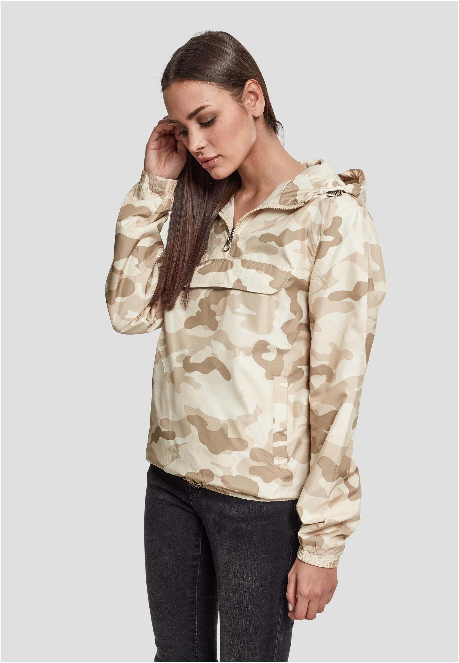 Ladies Camo Pull Over Jacket | sand camo