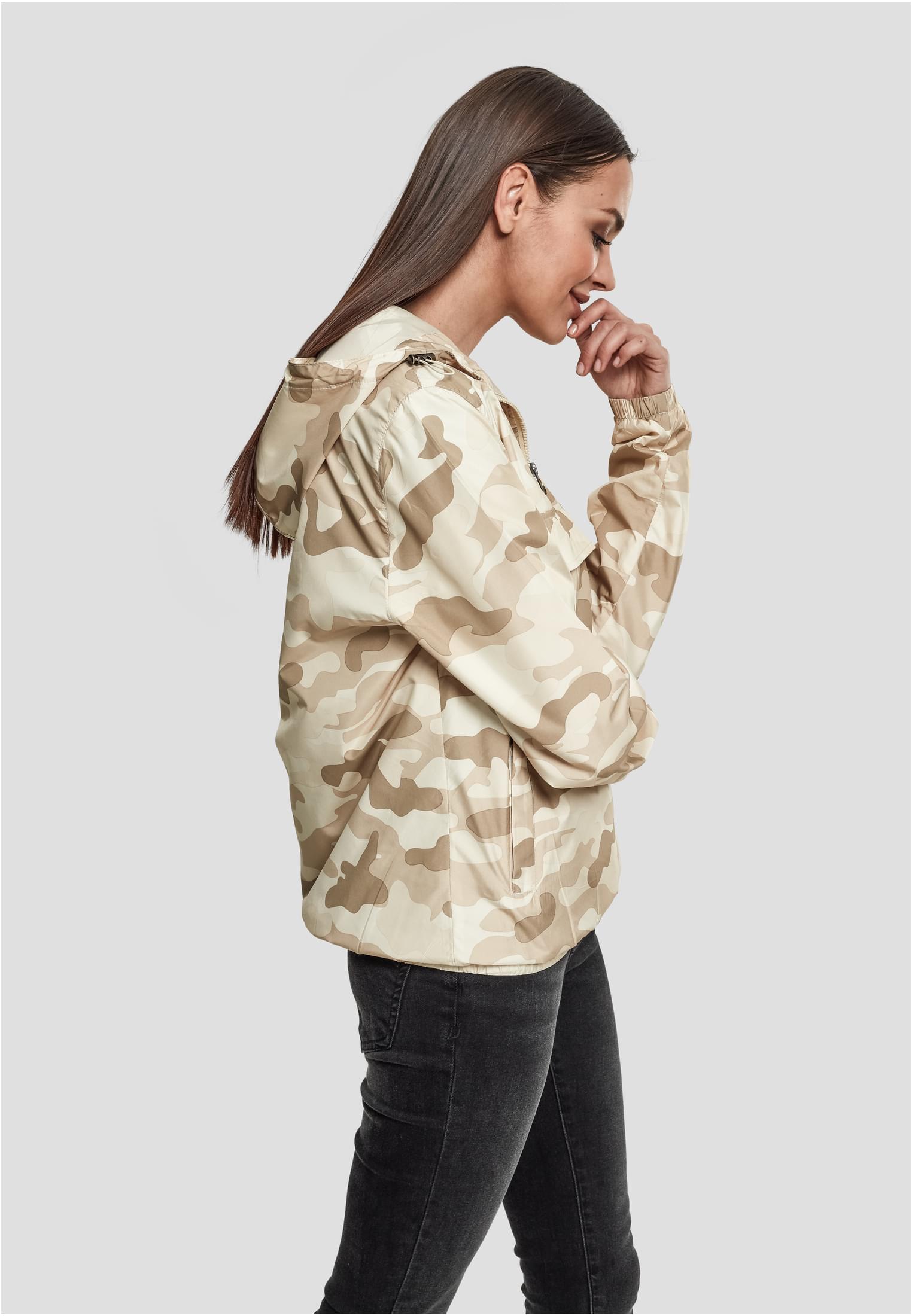 Ladies Camo Pull Over Jacket | sand camo