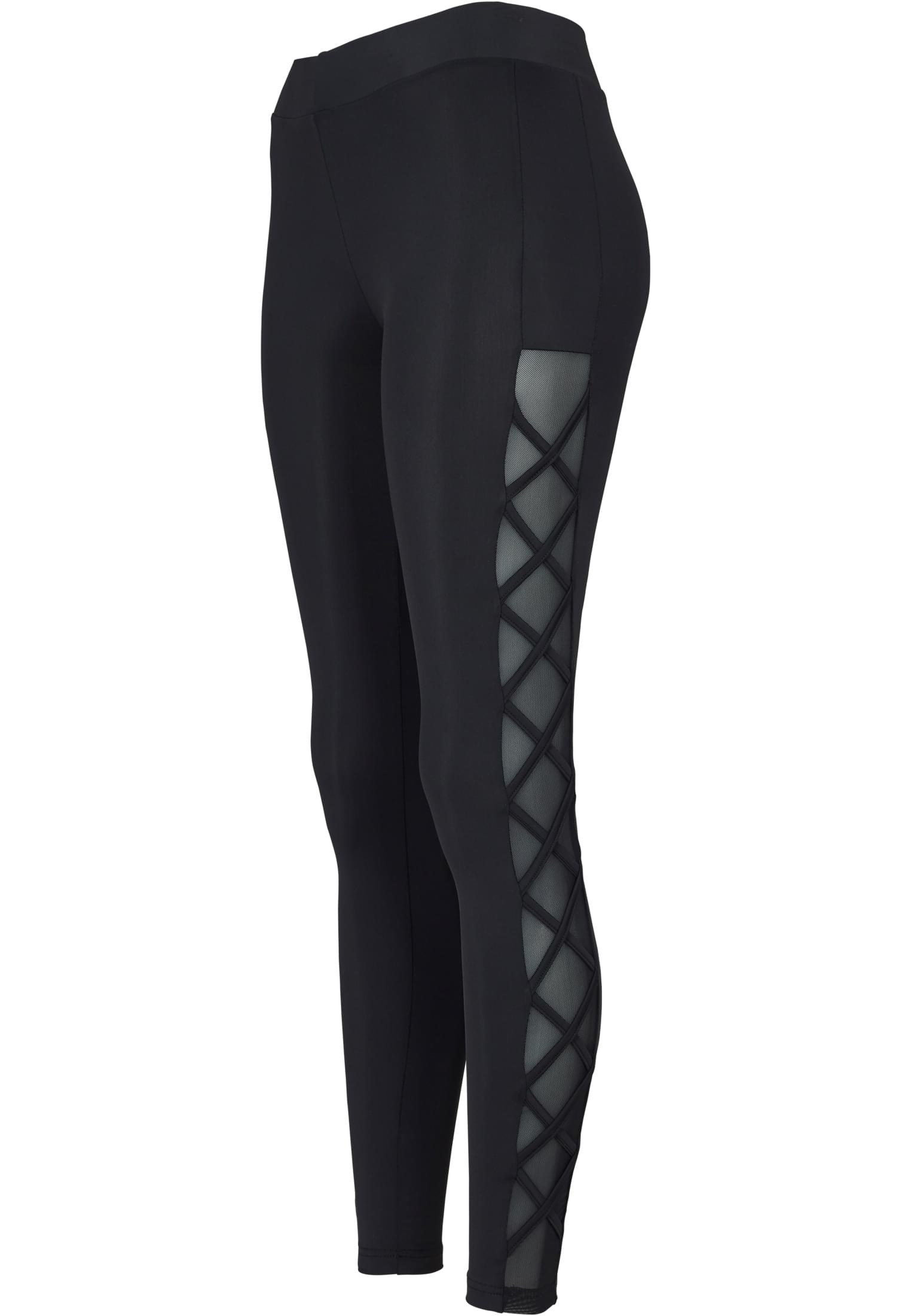 Ladies Ribbon Mesh Leggings | black