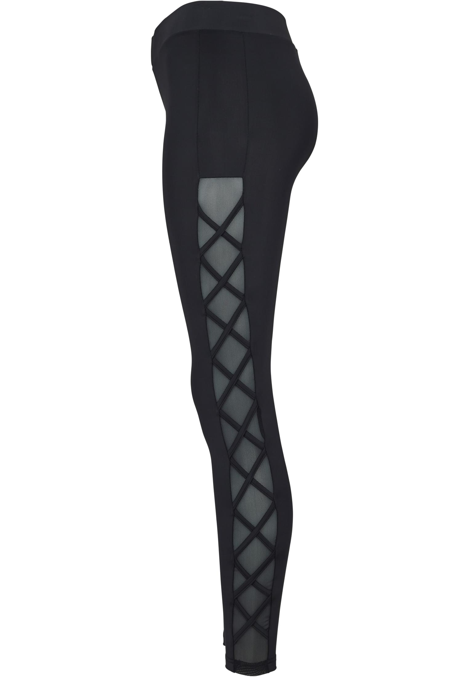 Ladies Ribbon Mesh Leggings | black