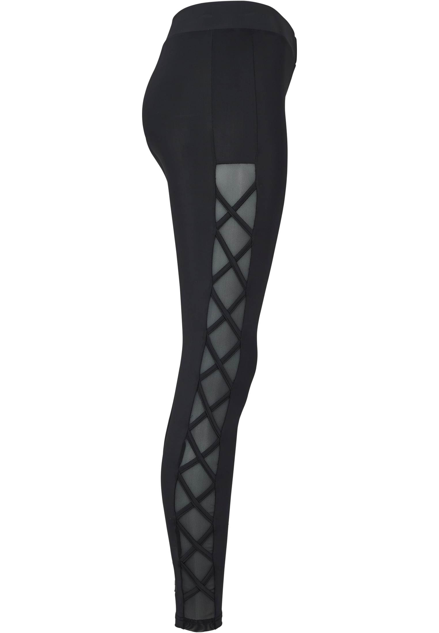 Ladies Ribbon Mesh Leggings | black