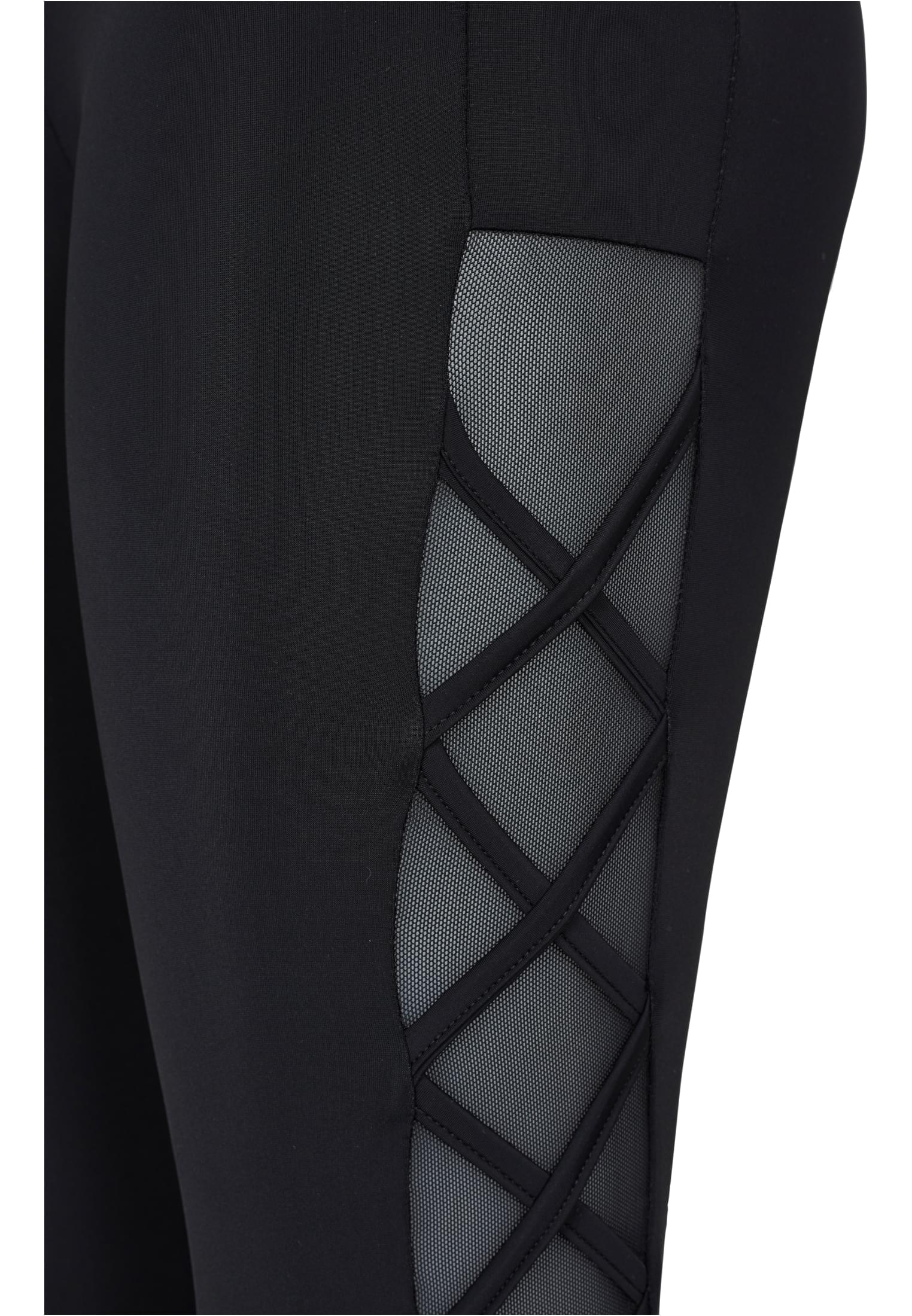 Ladies Ribbon Mesh Leggings | black