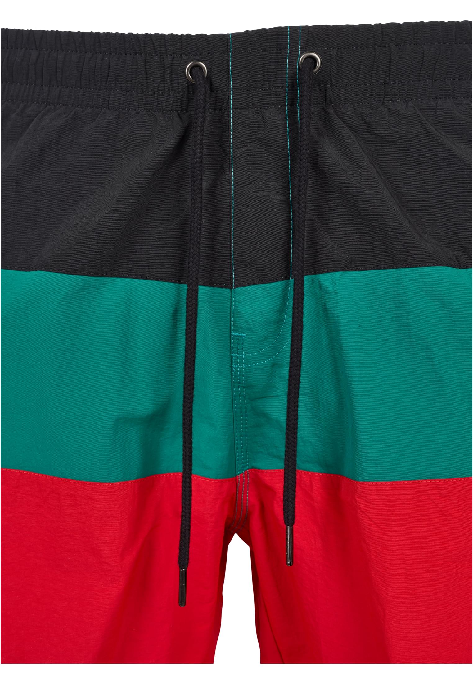 Color Block Swimshorts | firered/black/green