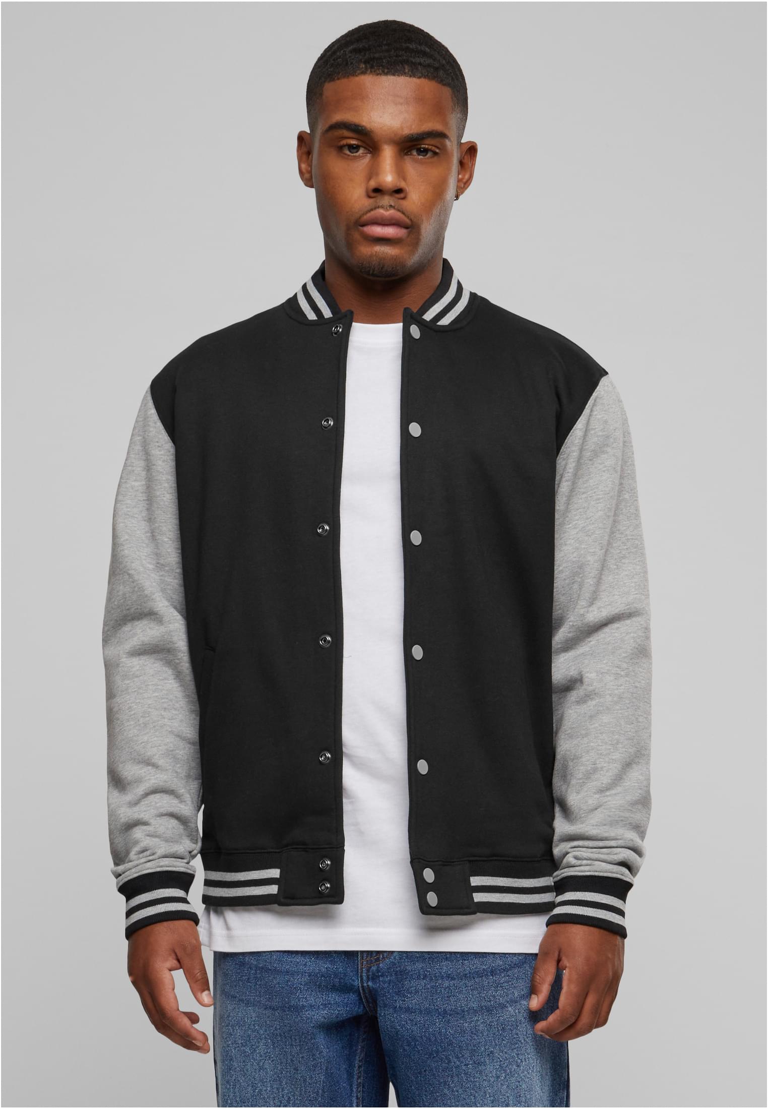 2-tone College Sweatjacket | blk/gry