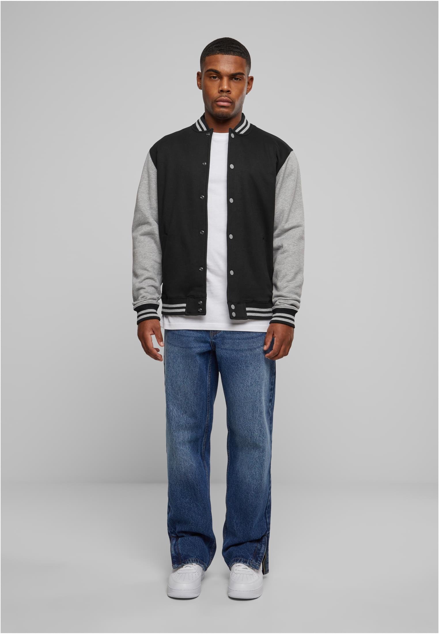 2-tone College Sweatjacket | blk/gry