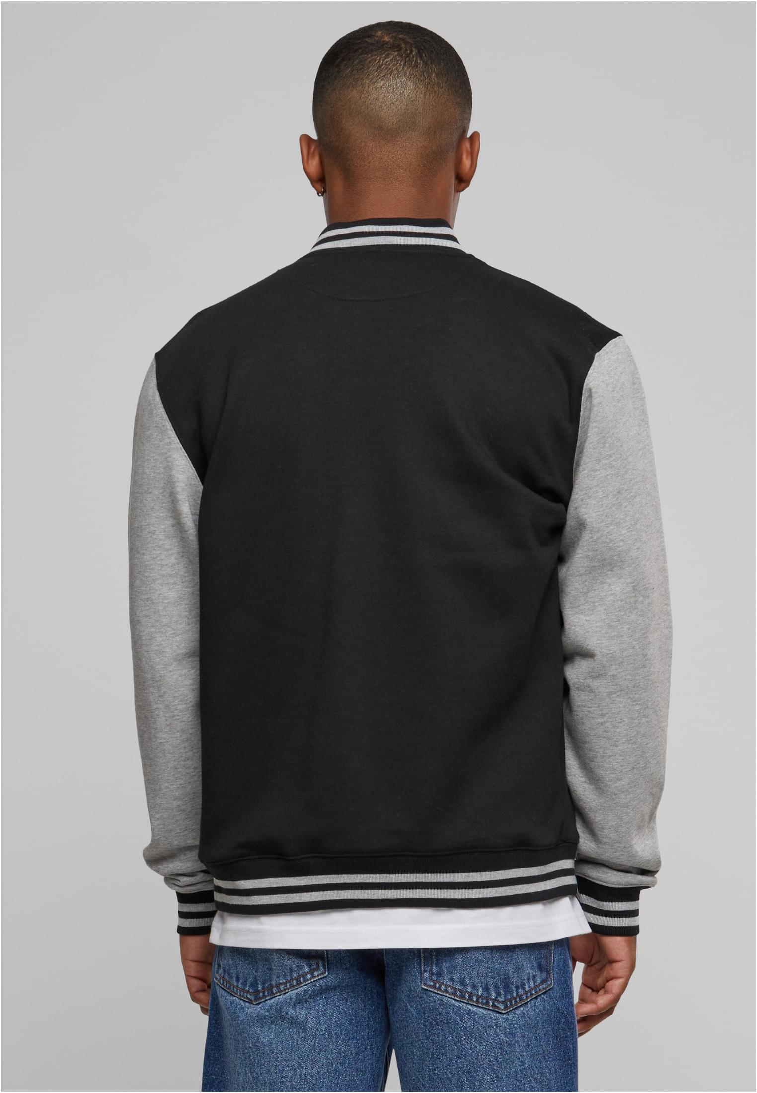 2-tone College Sweatjacket | blk/gry