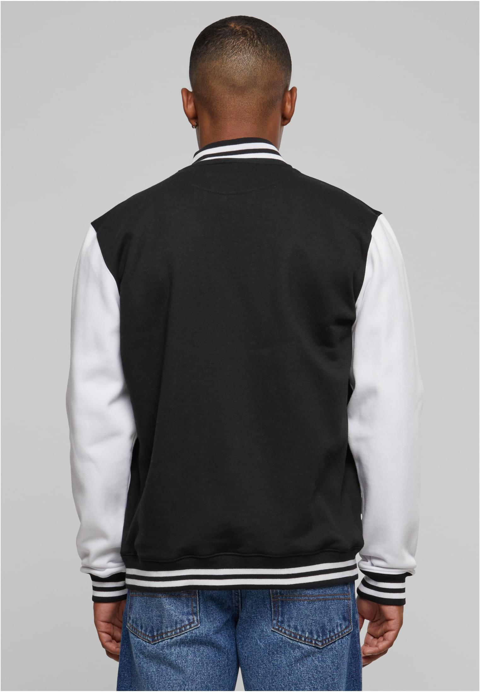 2-tone College Sweatjacket | blk/wht