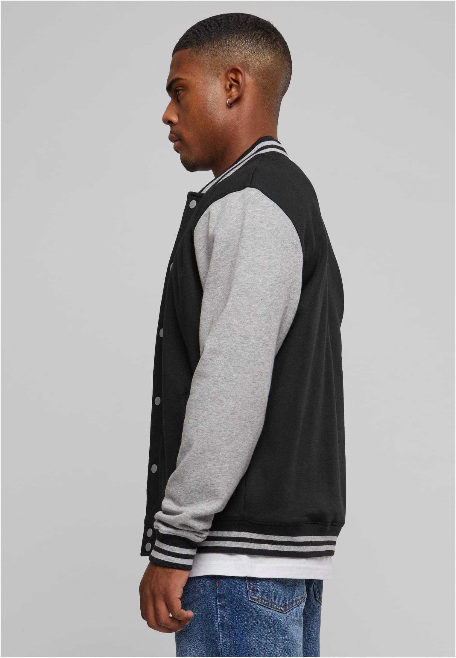 2-tone College Sweatjacket | blk/gry