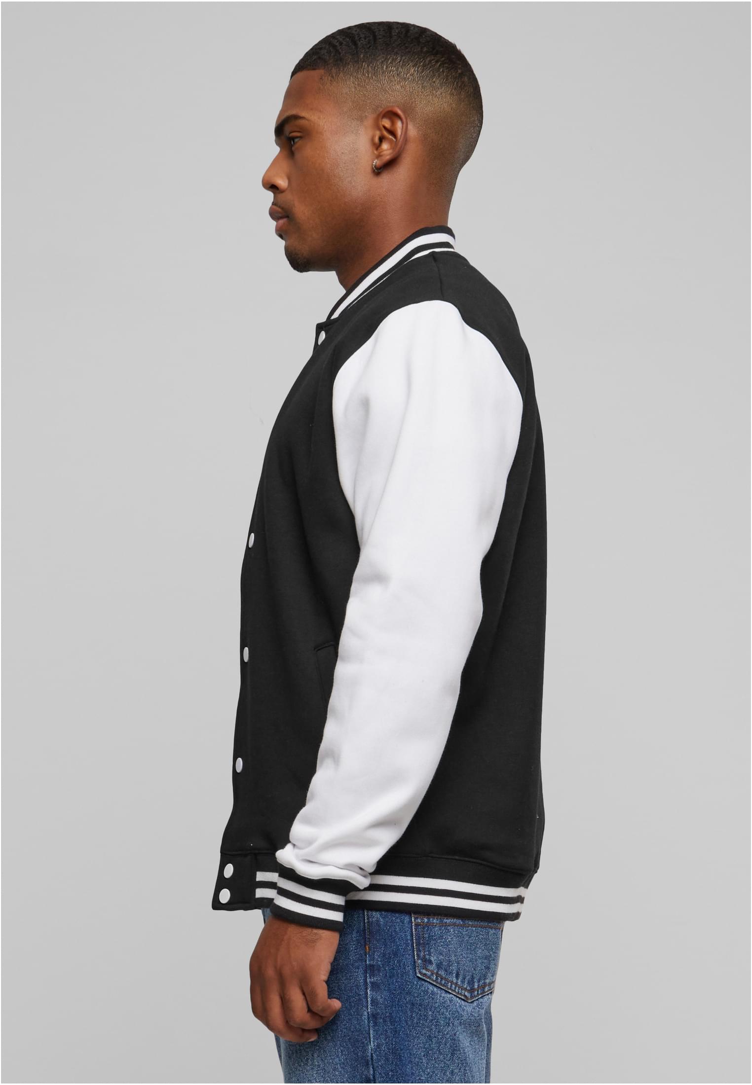 2-tone College Sweatjacket | blk/wht