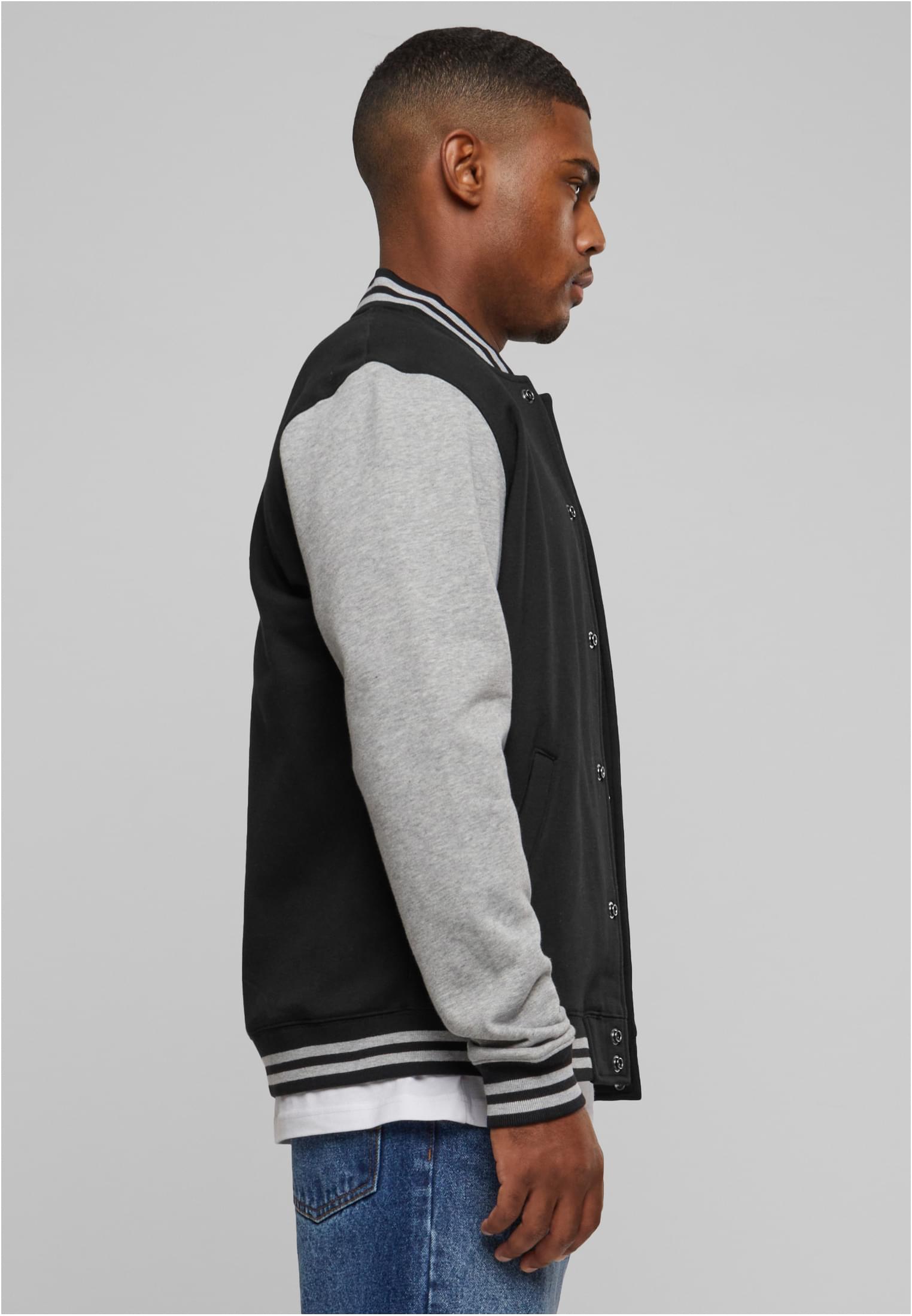 2-tone College Sweatjacket | blk/gry