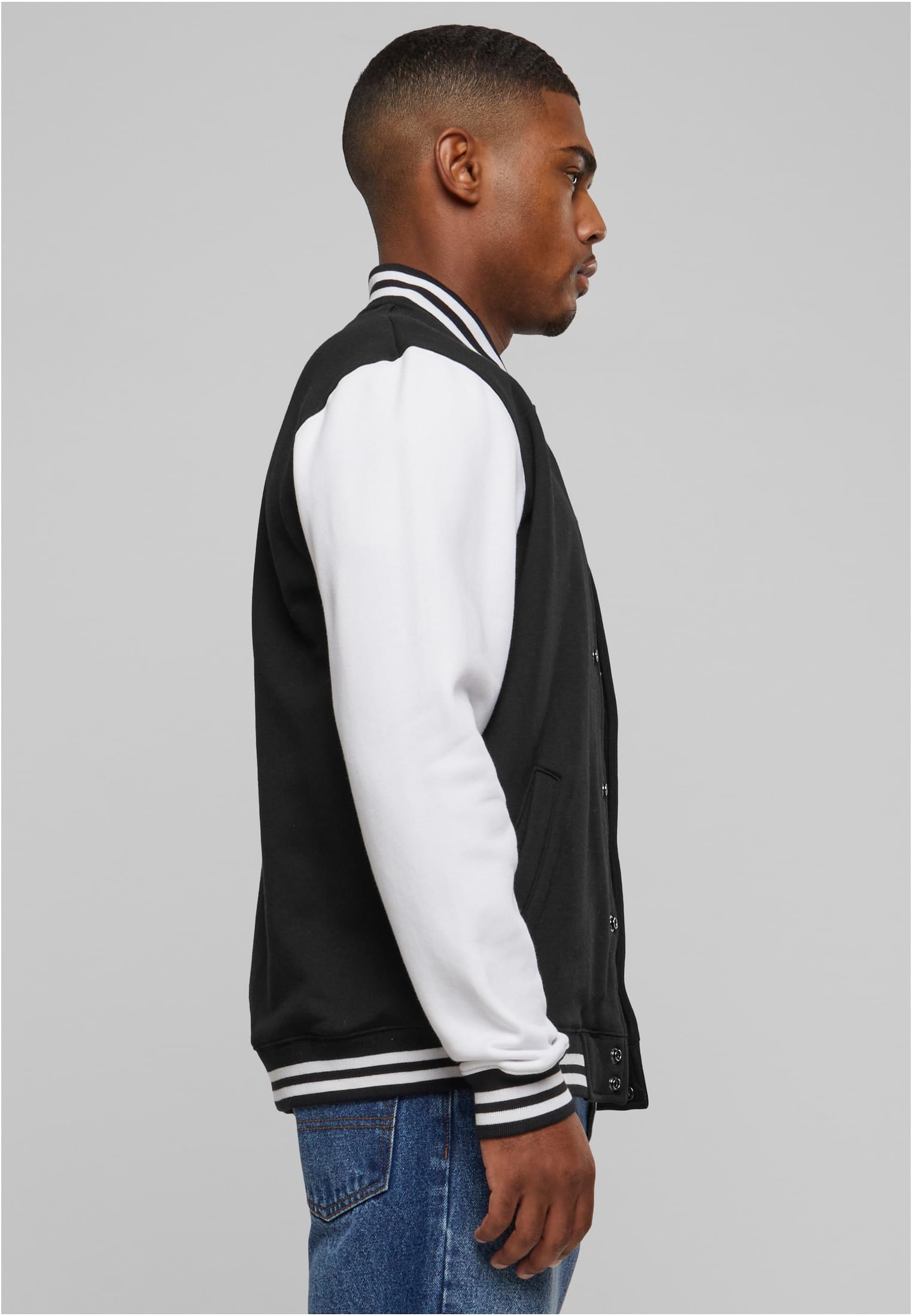 2-tone College Sweatjacket | blk/wht