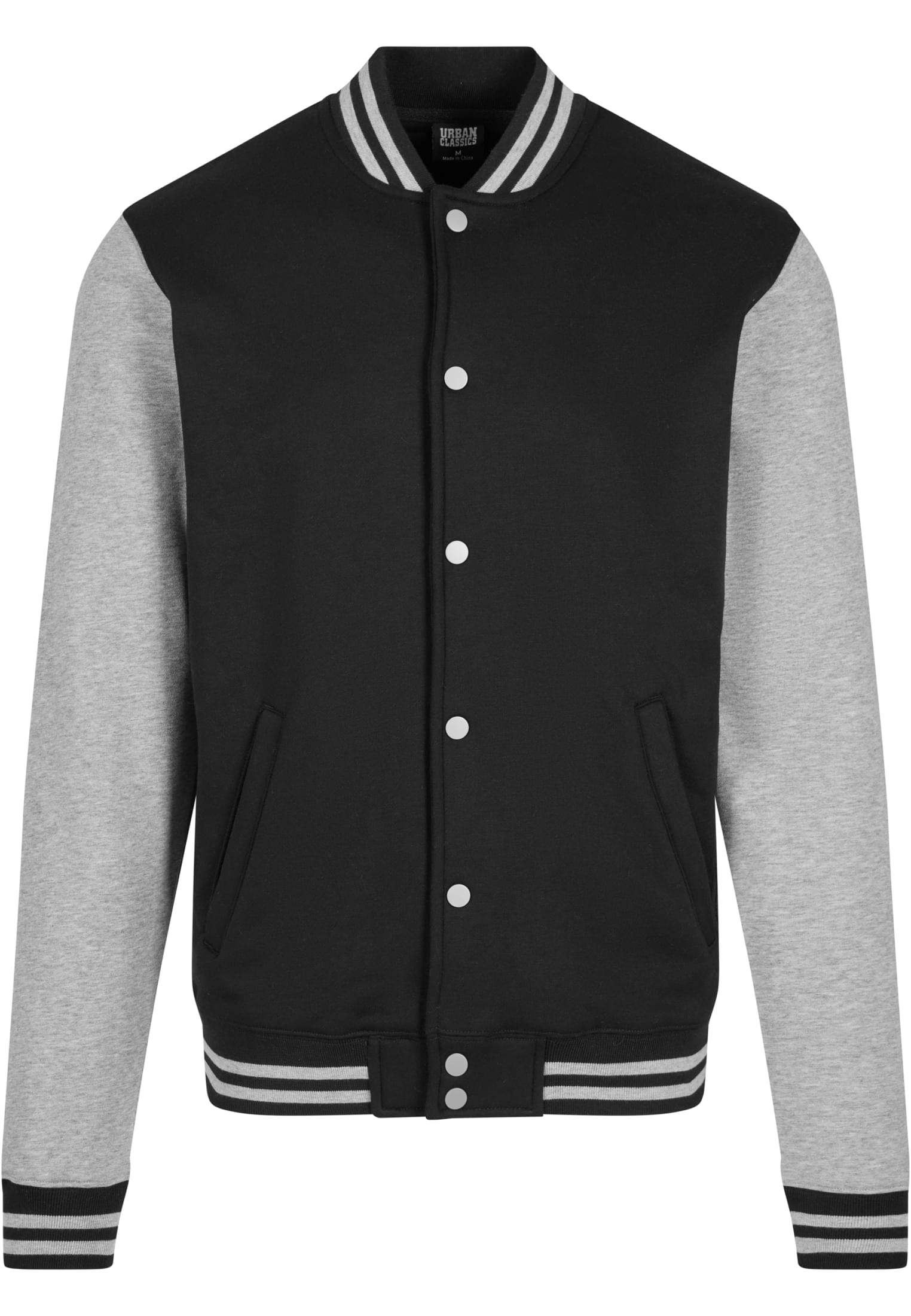 2-tone College Sweatjacket | blk/gry