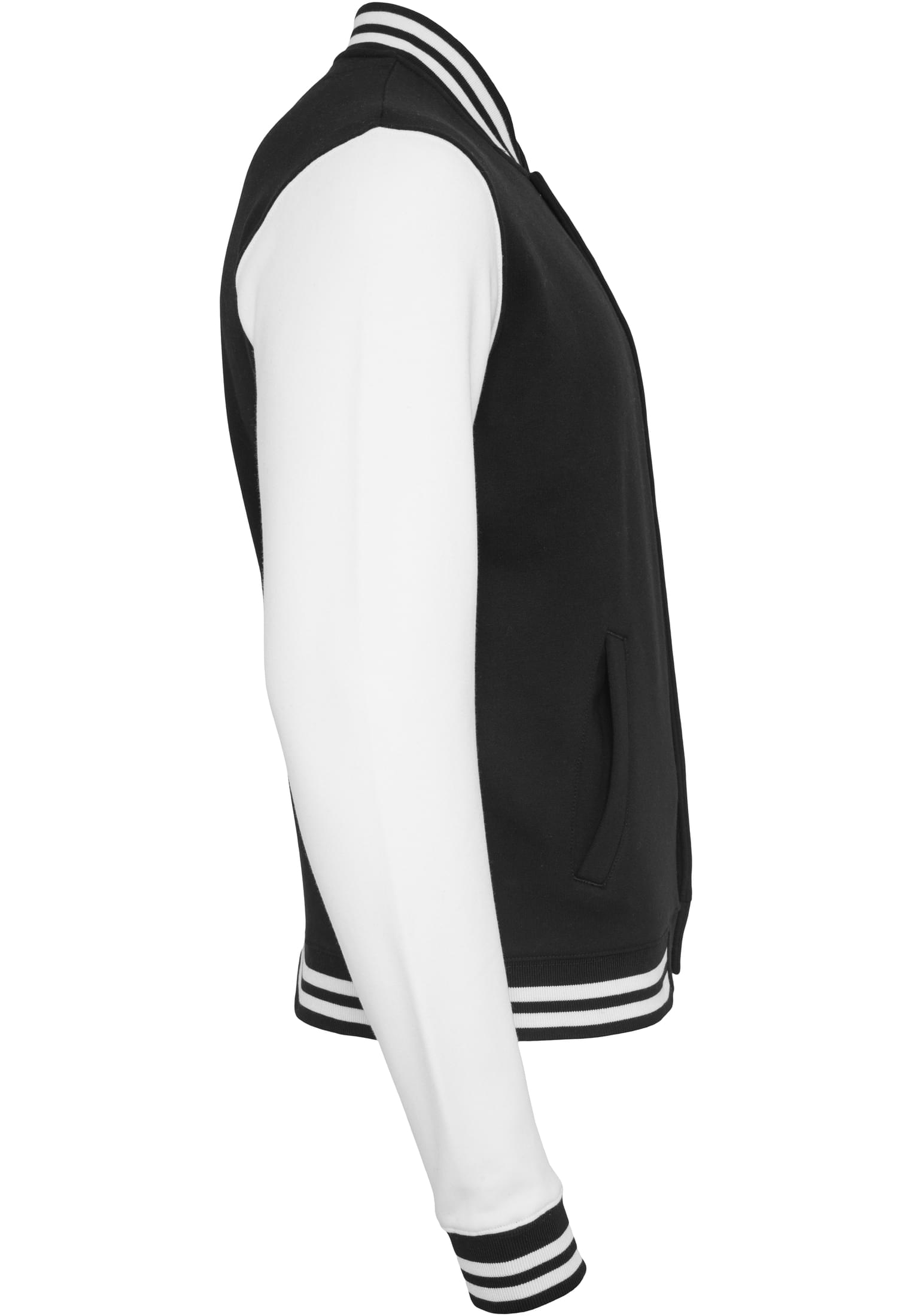 2-tone College Sweatjacket | blk/wht