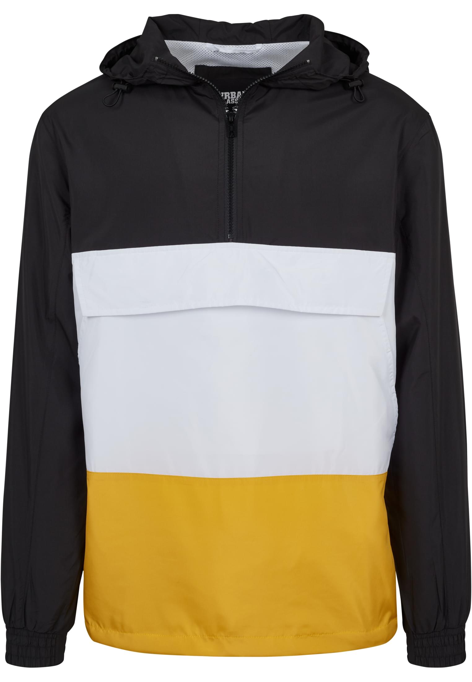 Color Block Pull Over Jacket | blk/chromeyellow/wht