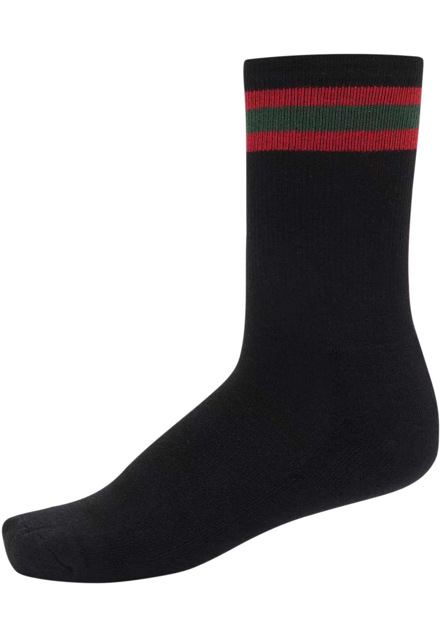 Stripy Sport Socks 2-Pack | black/firered/green