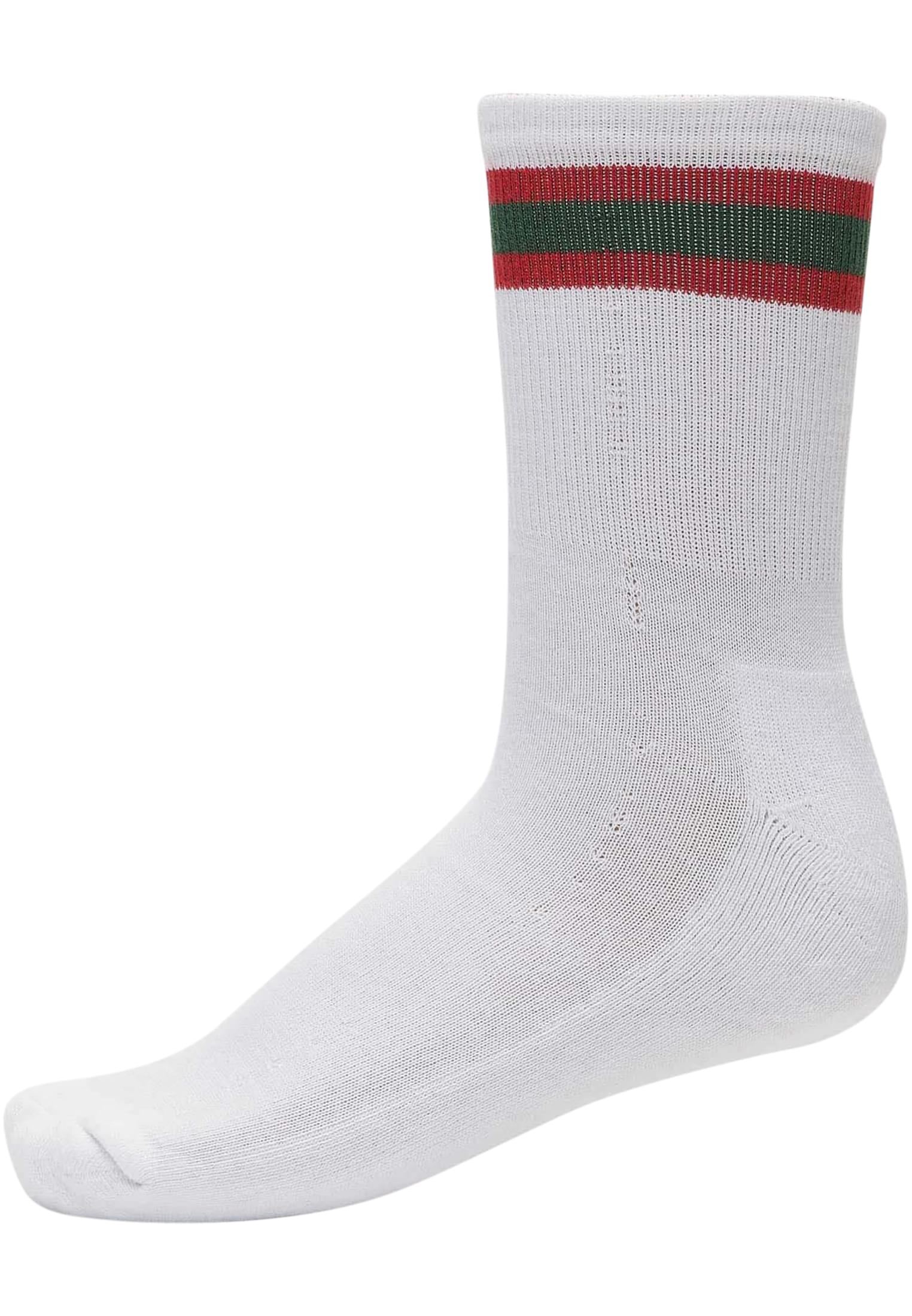 Stripy Sport Socks 2-Pack | white/firered/green