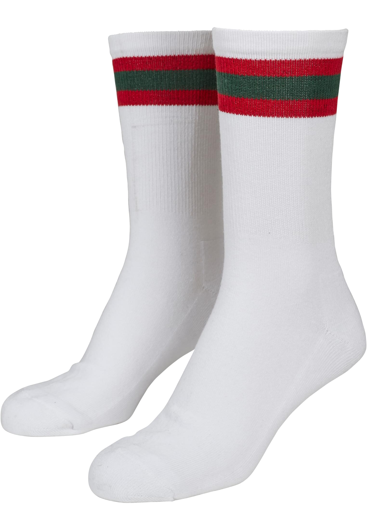 Stripy Sport Socks 2-Pack | white/firered/green